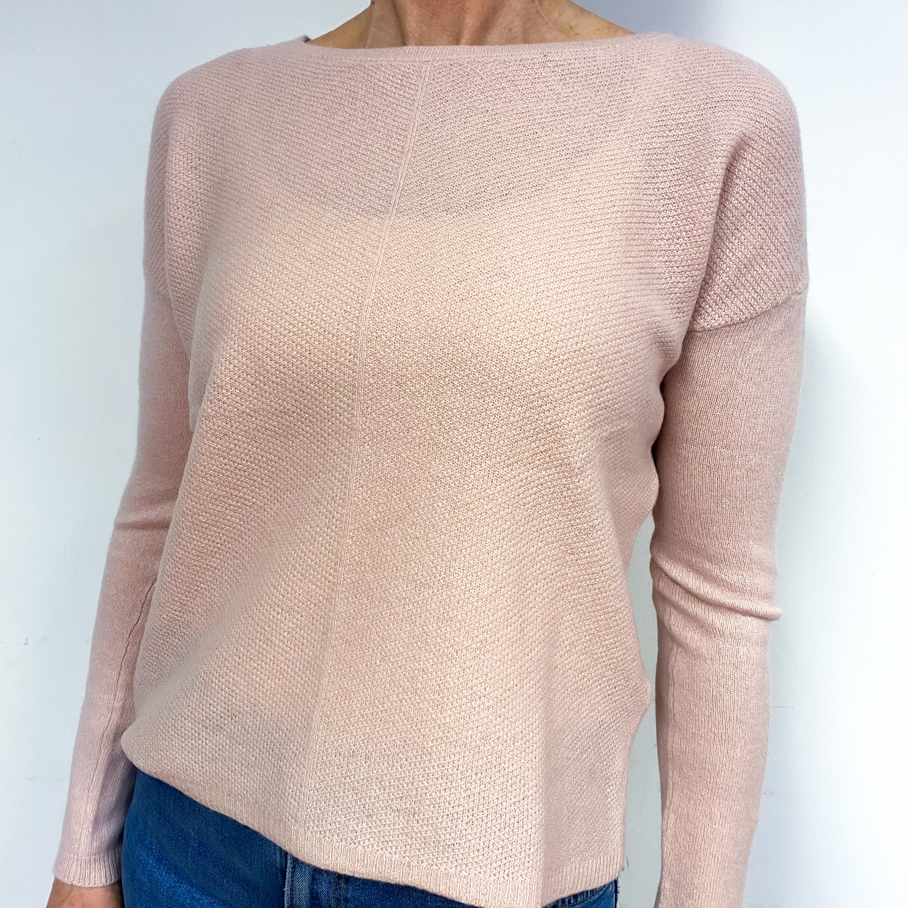 Shell Pink Cashmere Crew Neck Jumper Medium