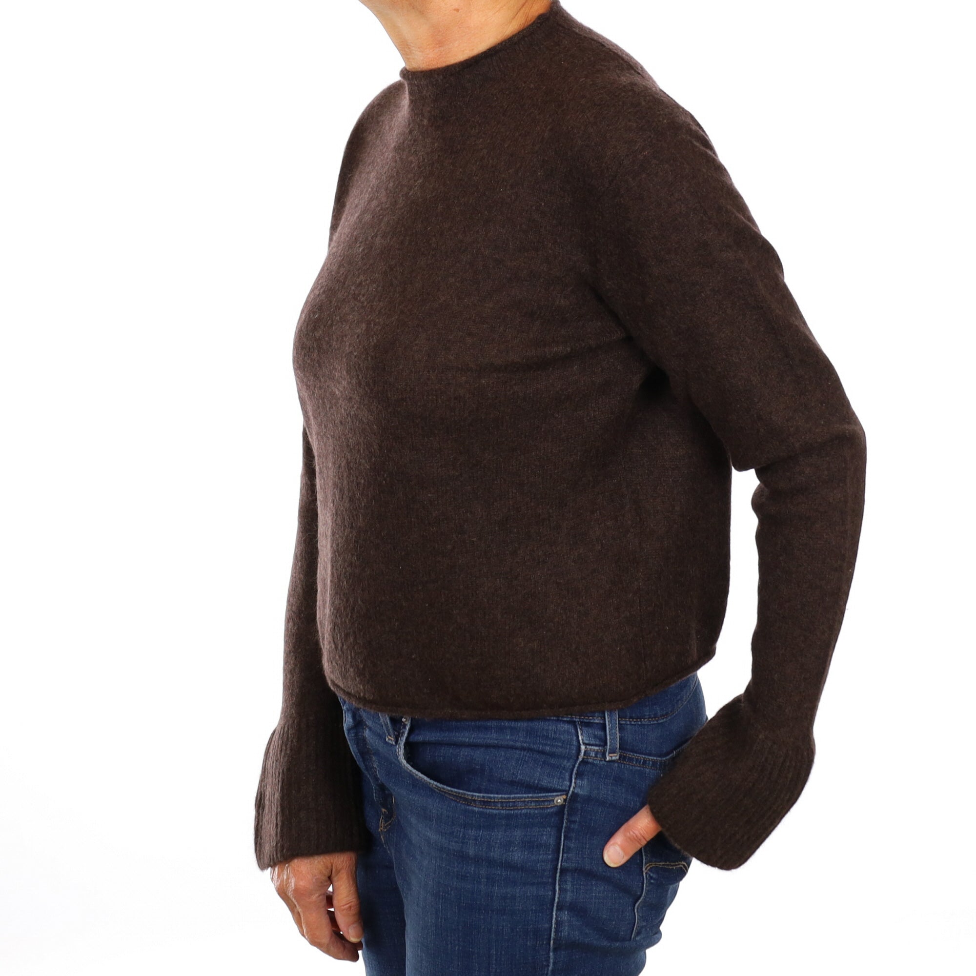 Jigsaw Peppercorn Brown Cashmere Boxy Turtle Neck Jumper Medium
