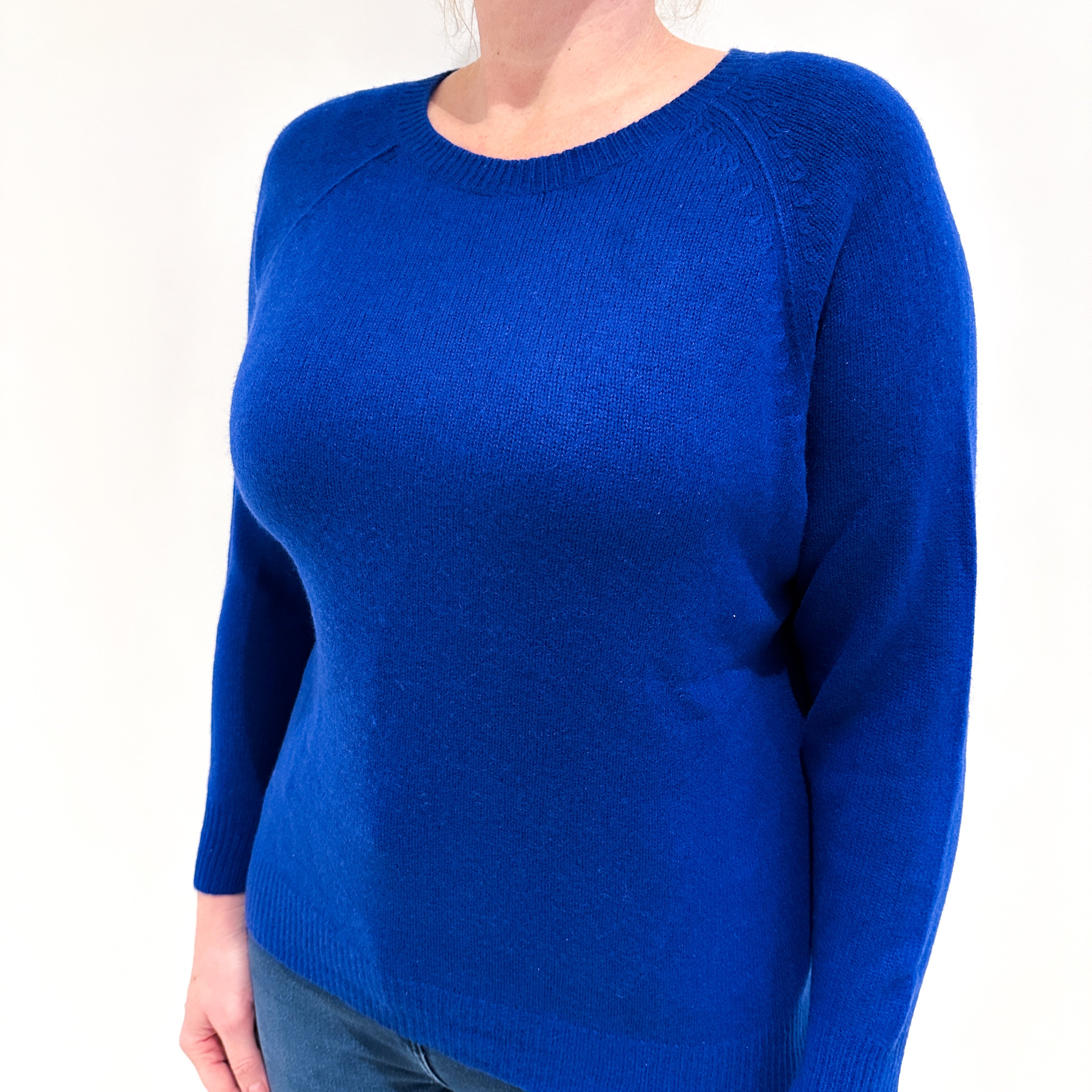 Admiral Blue Cashmere Crew Neck Jumper Large