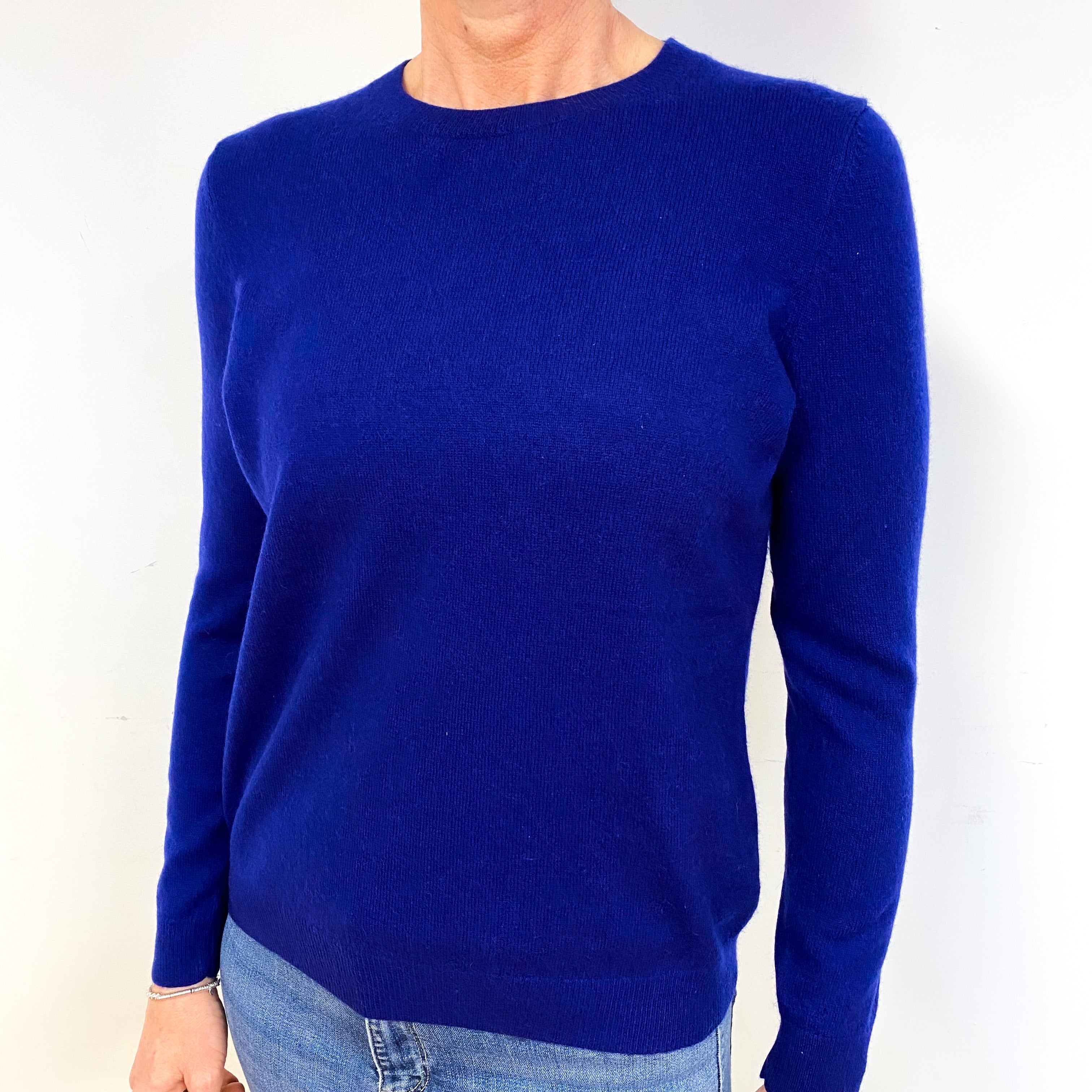 Royal Blue Cashmere Crew Neck Jumper Medium Petite
