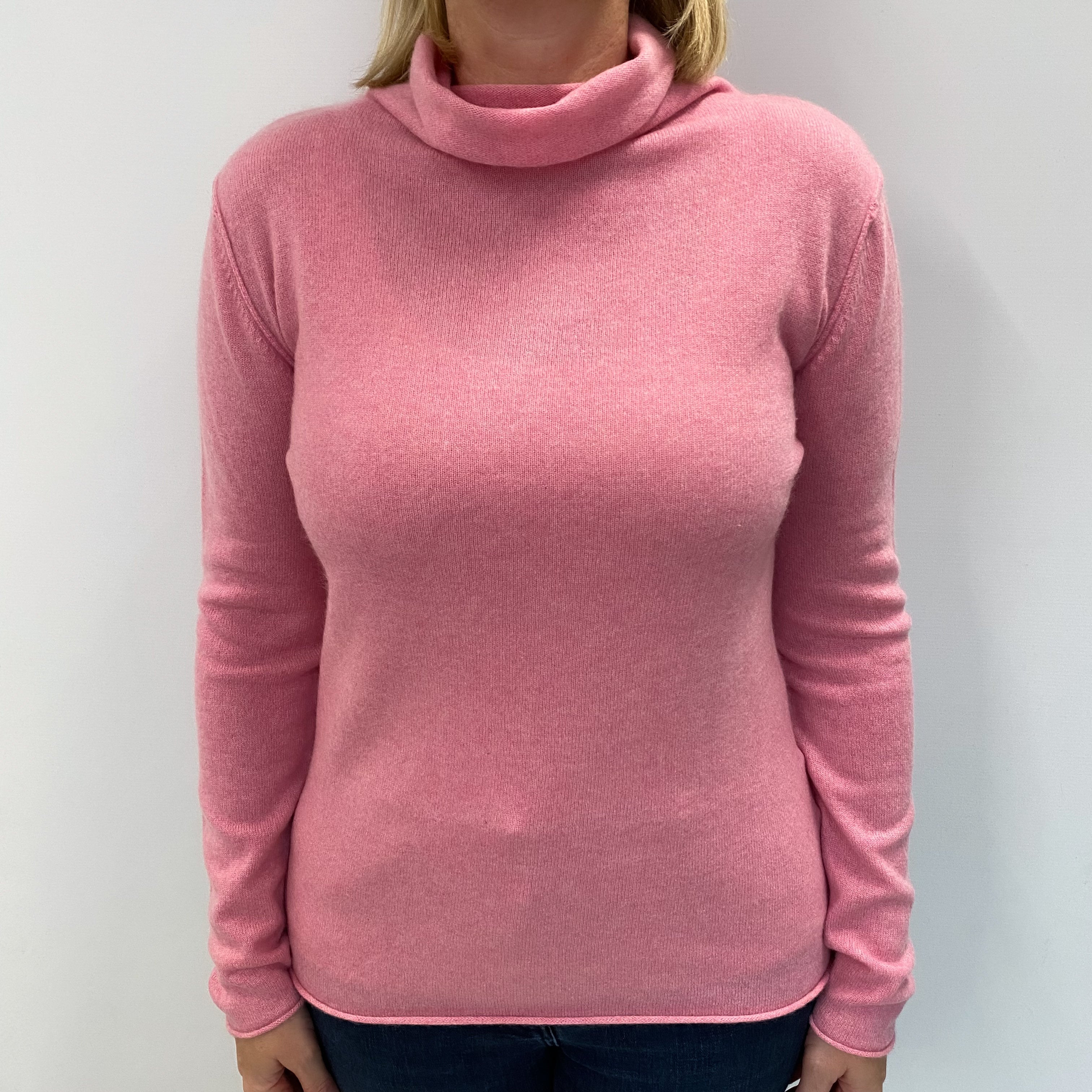 Sugar Mouse Pink Cashmere Funnel Neck Jumper Large