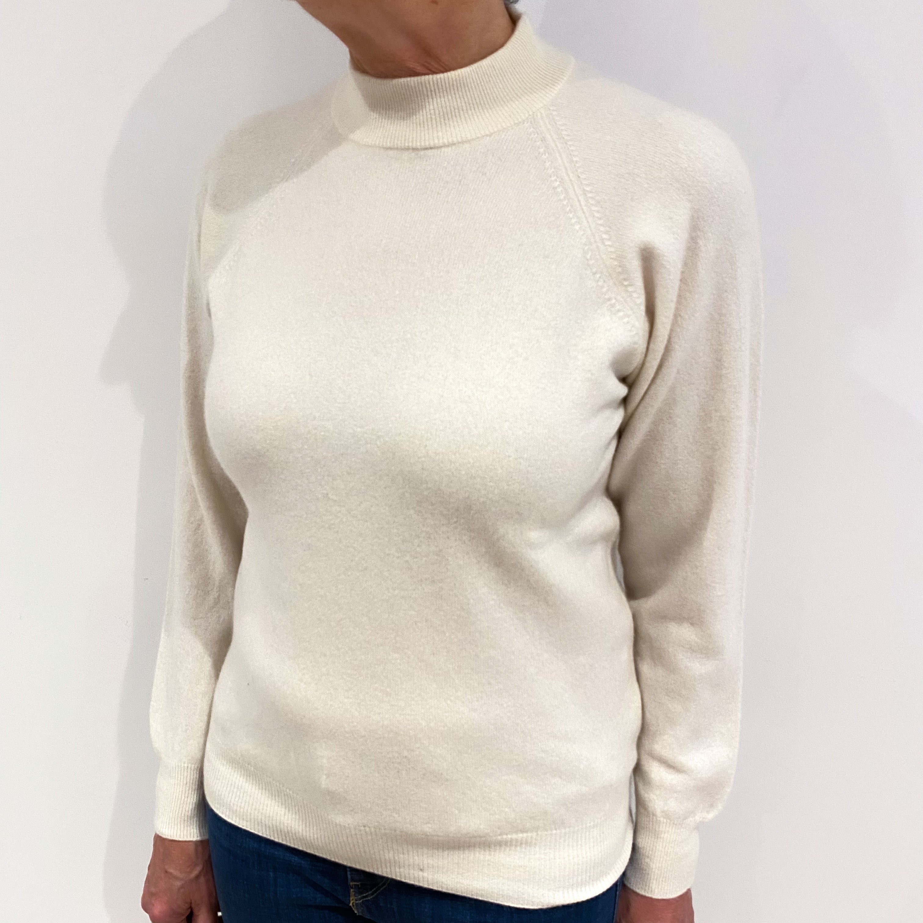 Cream Cashmere Turtle Neck Jumper Medium