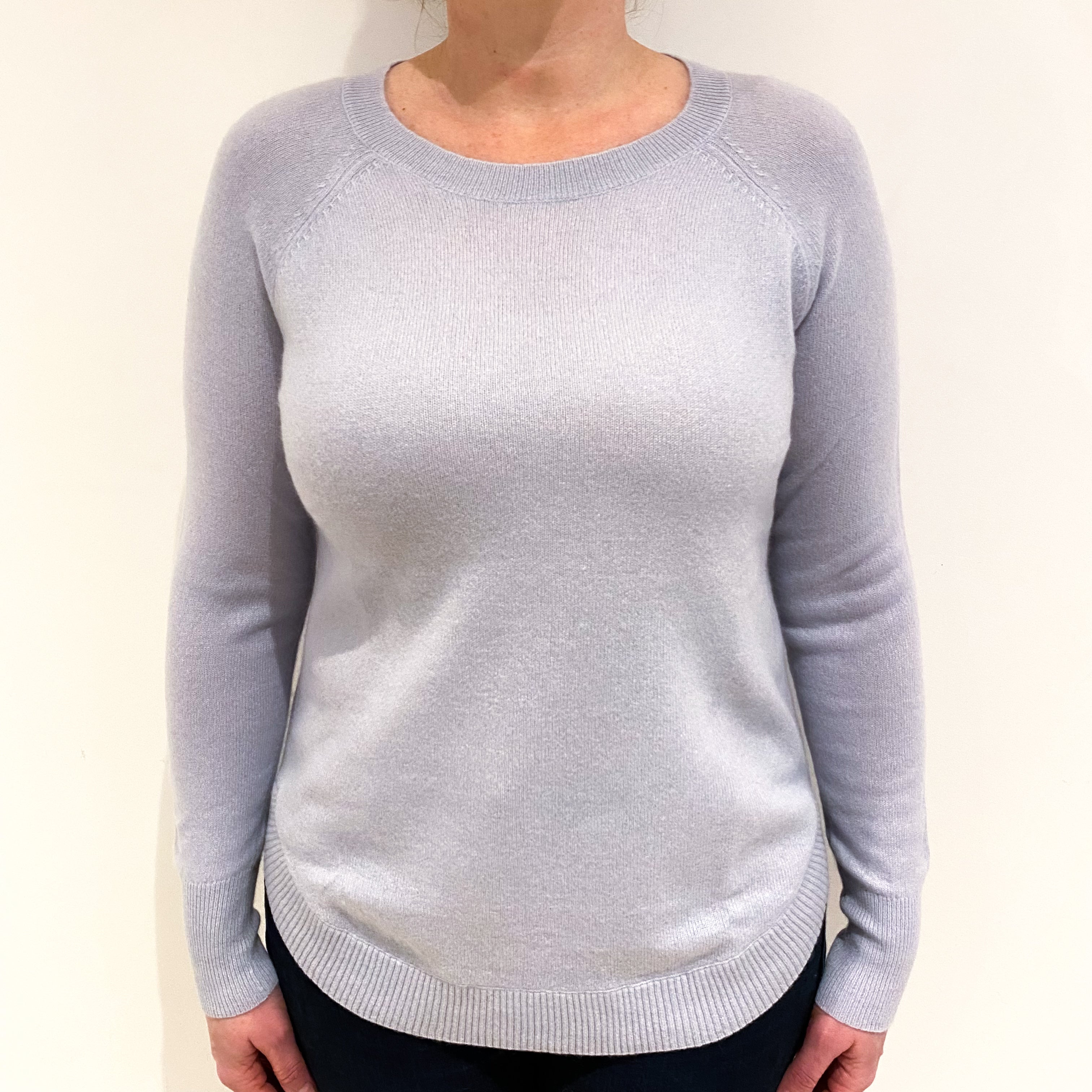 Ice Blue Cashmere Crew Neck Jumper Large