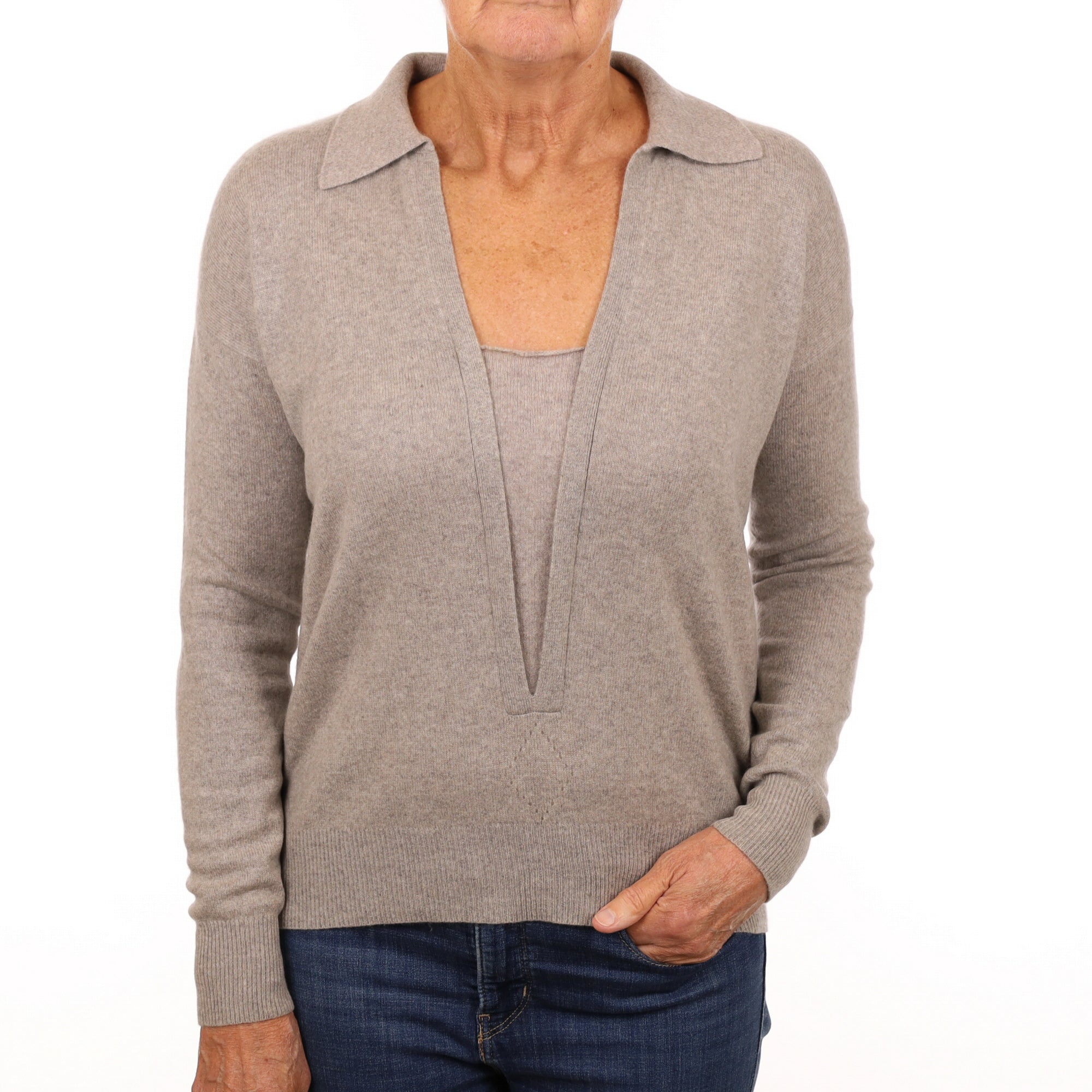 Joseph Mink Cashmere Slouchy V Neck Jumper Medium