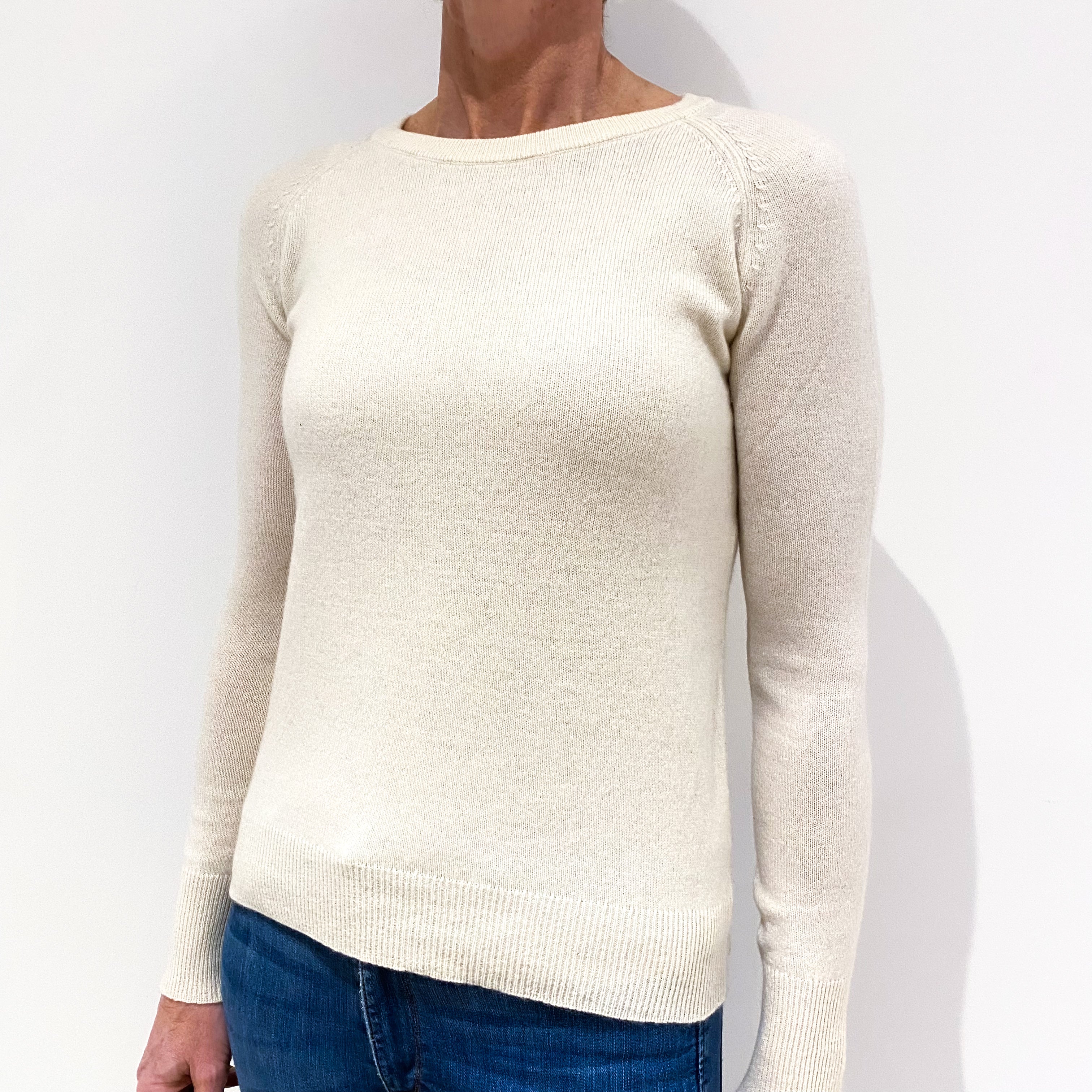 Cream Cashmere Crew Neck Jumper Small