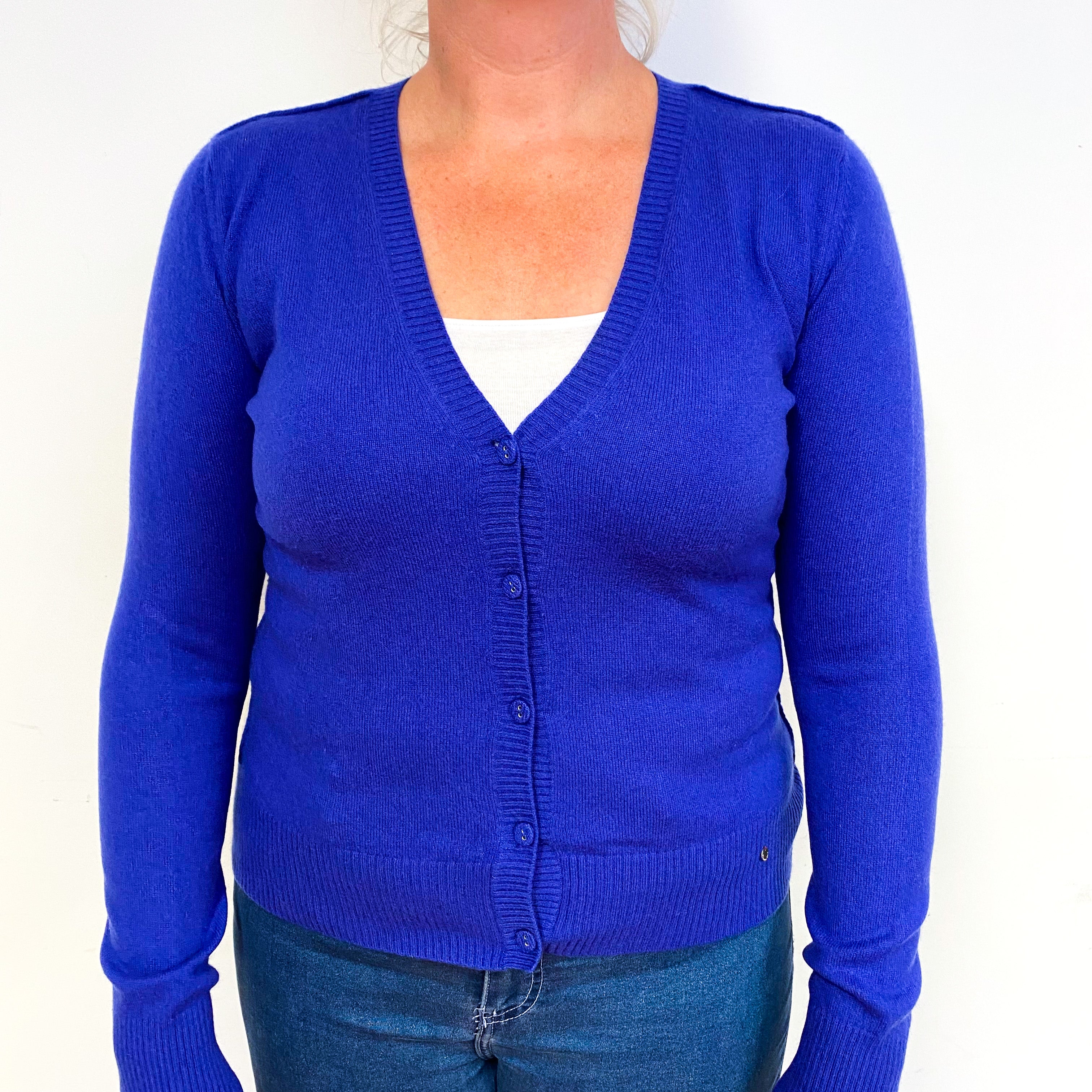 Indigo Purple Cashmere V-Neck Cardigan Large