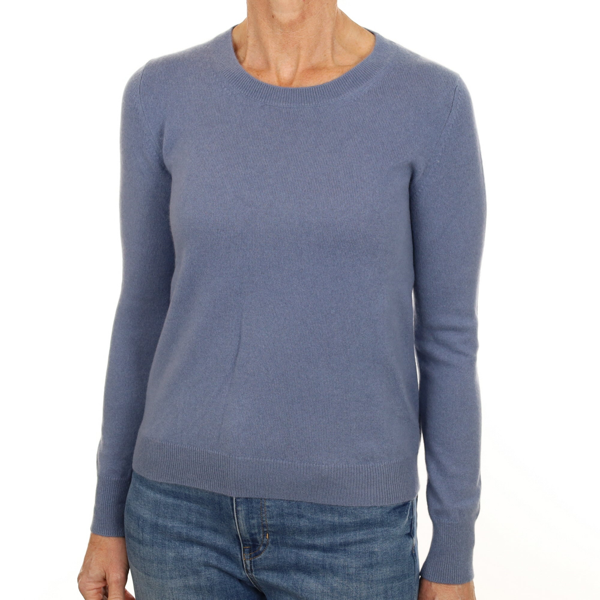 Airforce Blue Cashmere Crew Neck Jumper Small