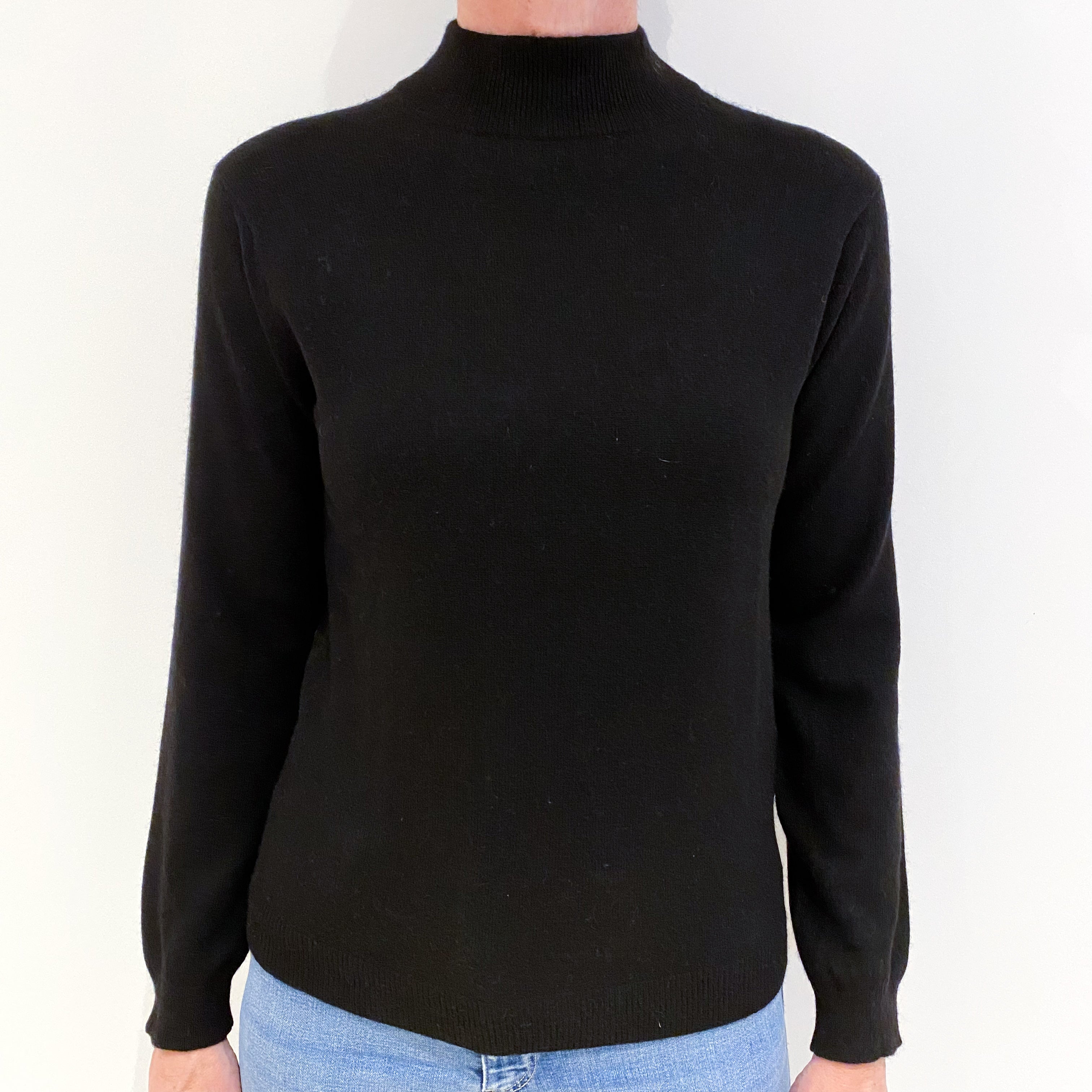 Black Cashmere Turtle Neck Jumper Small
