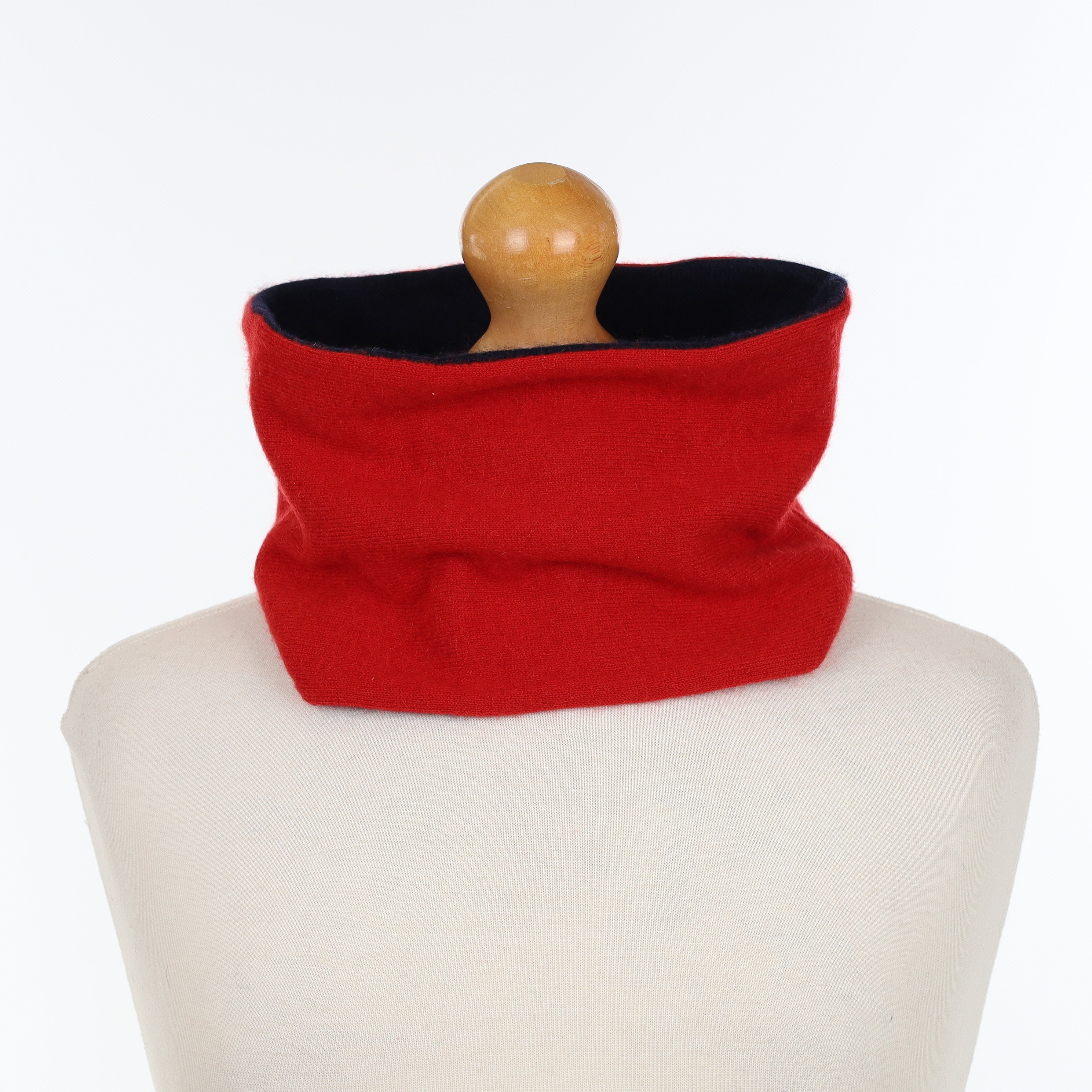Post Box Red and Dark Navy Neck Warmer
