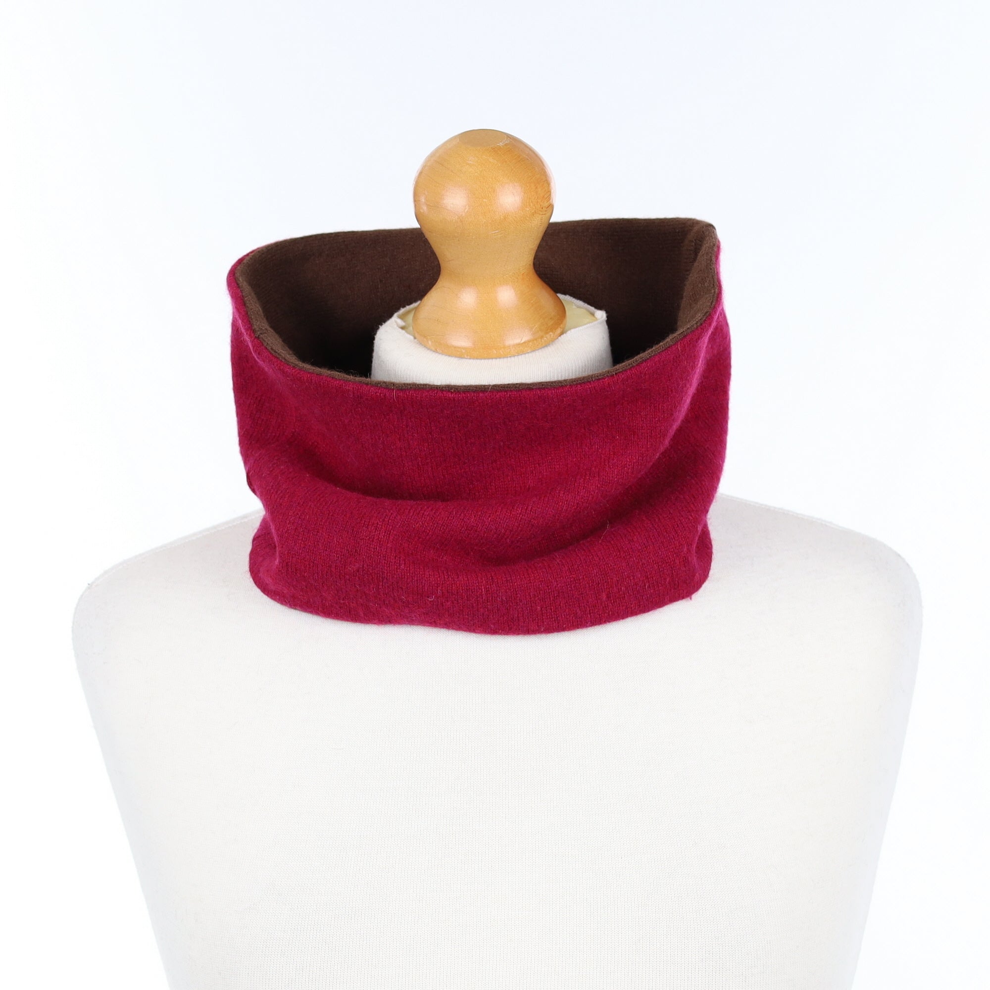 Chocolate Brown and Fuchsia Neck Warmer