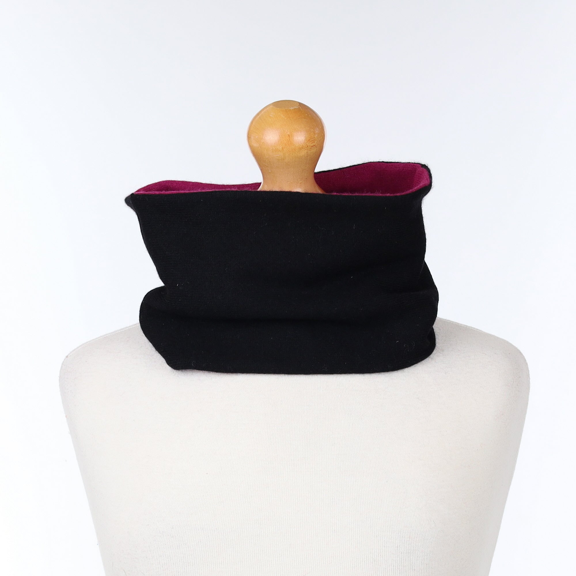 Black and Cherry Pink Neck Warmer