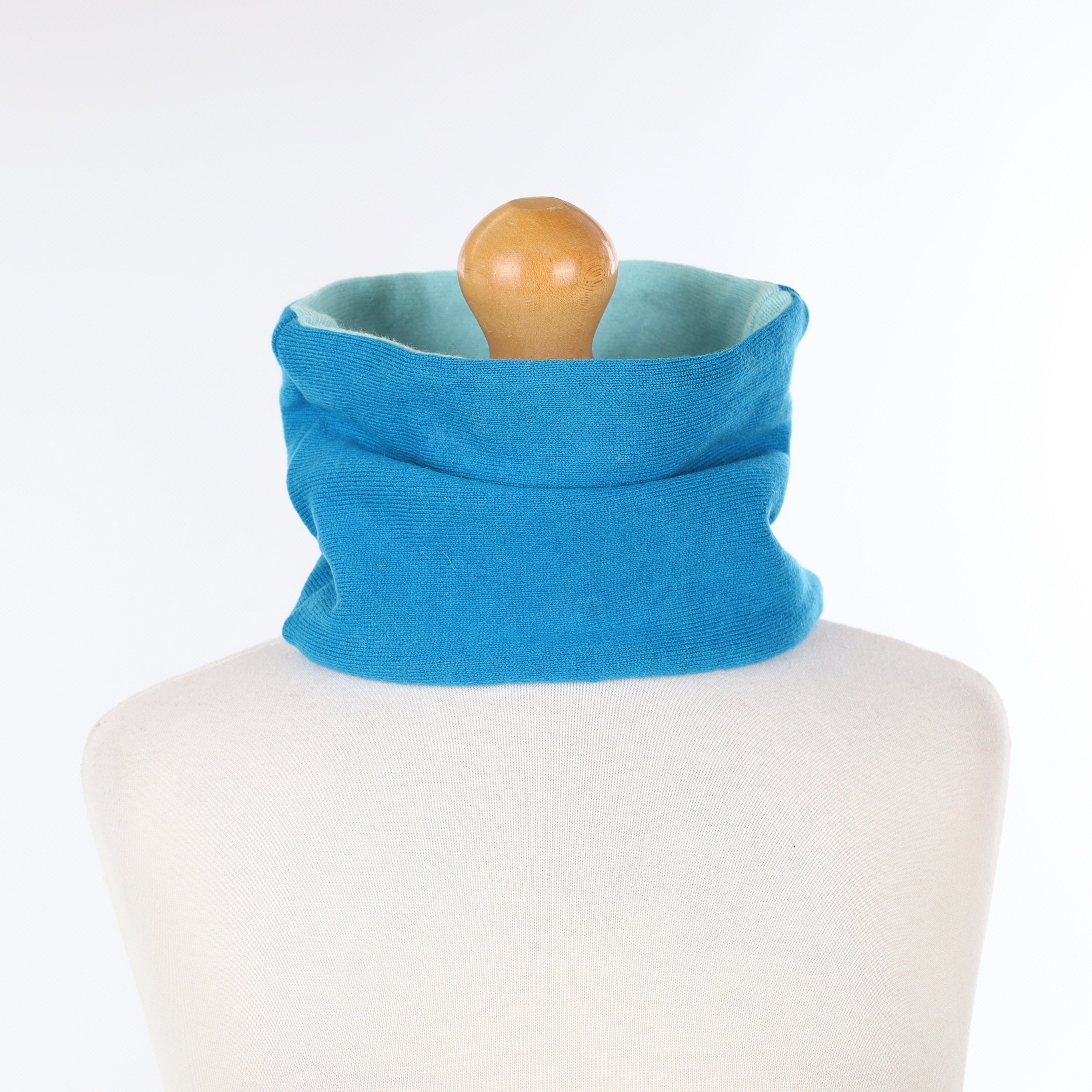 Peacock and Pale Aqua Blue Neck Warmer