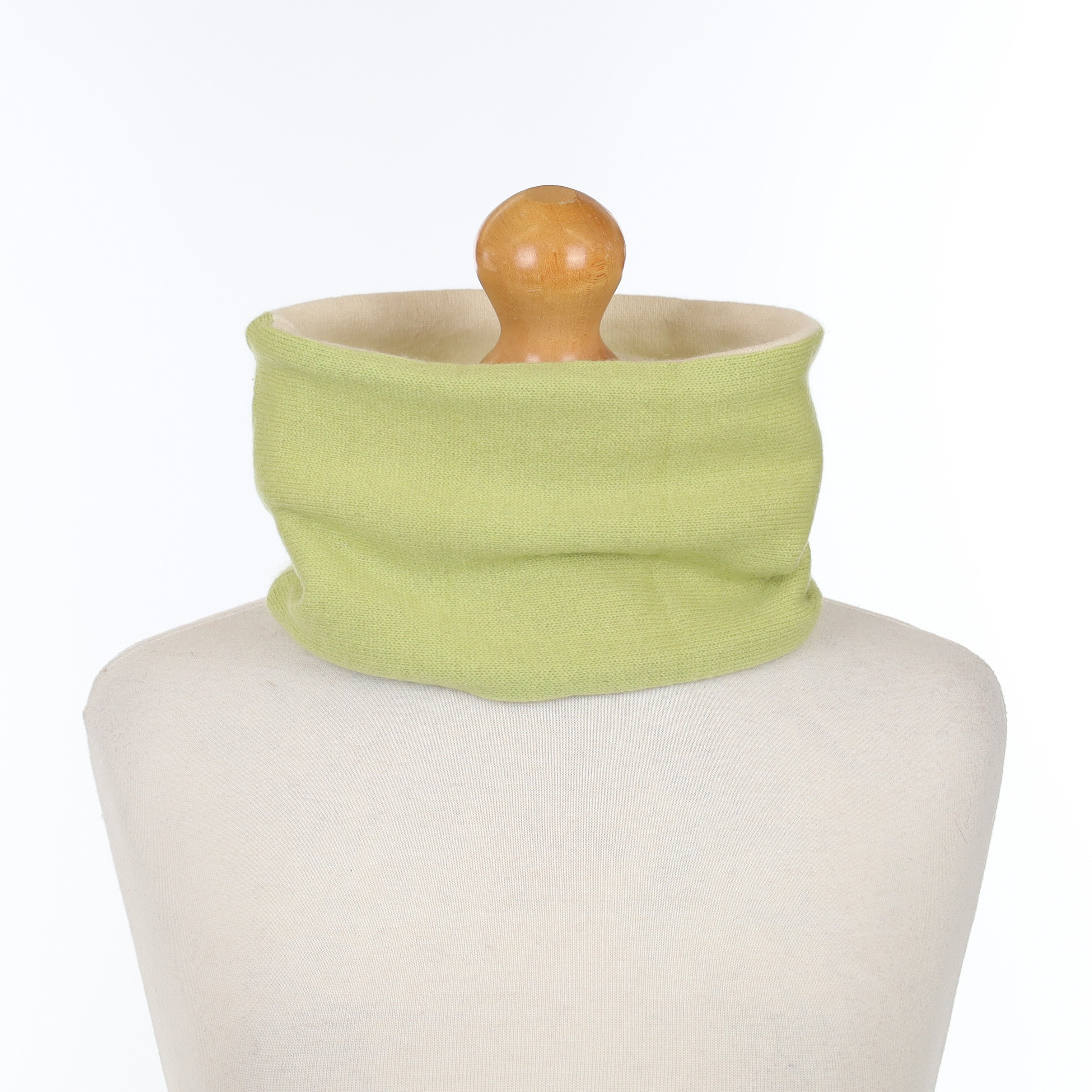 Green Chartreuse and Cream Neck Warmer