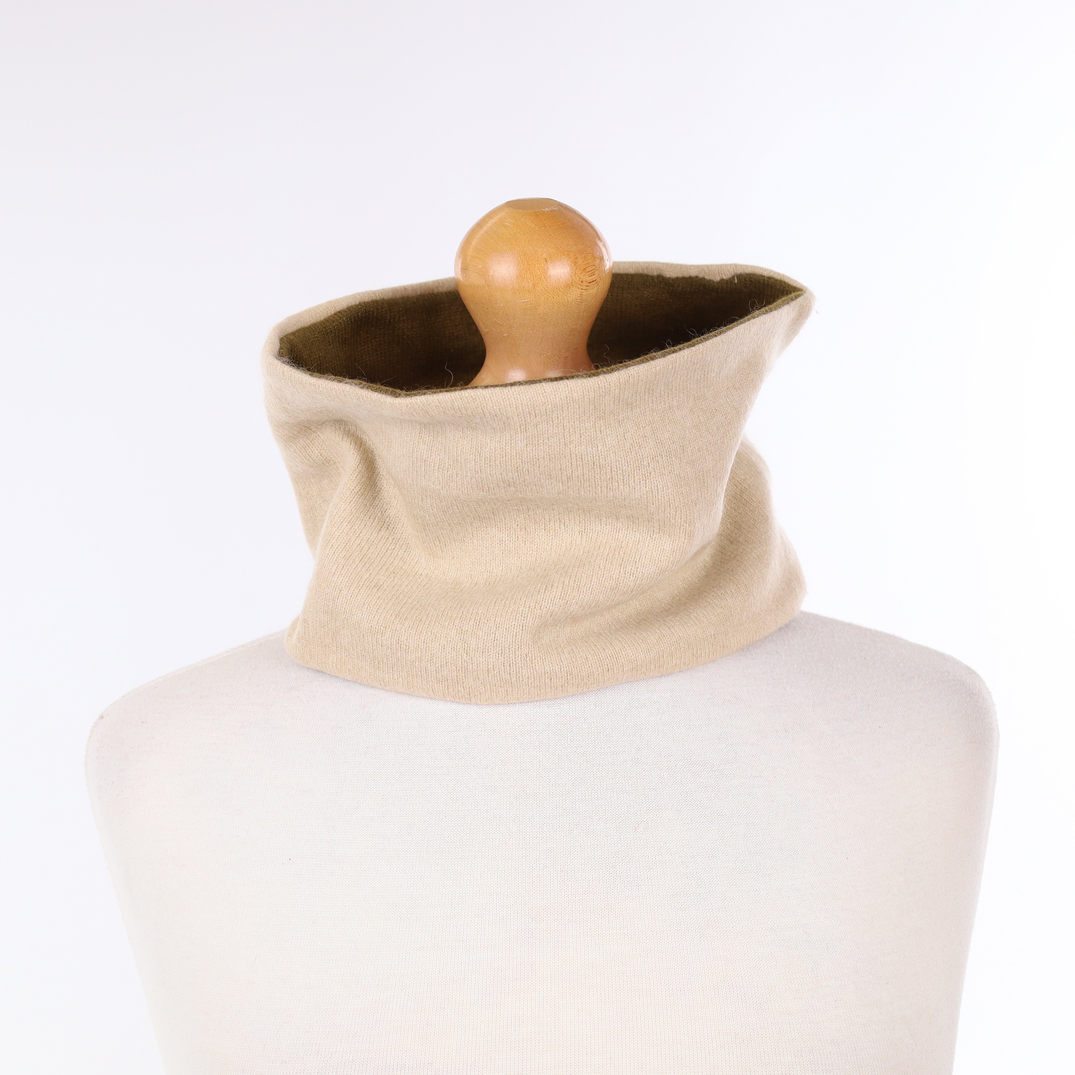 Beige and Deep Khaki Neck Warmer