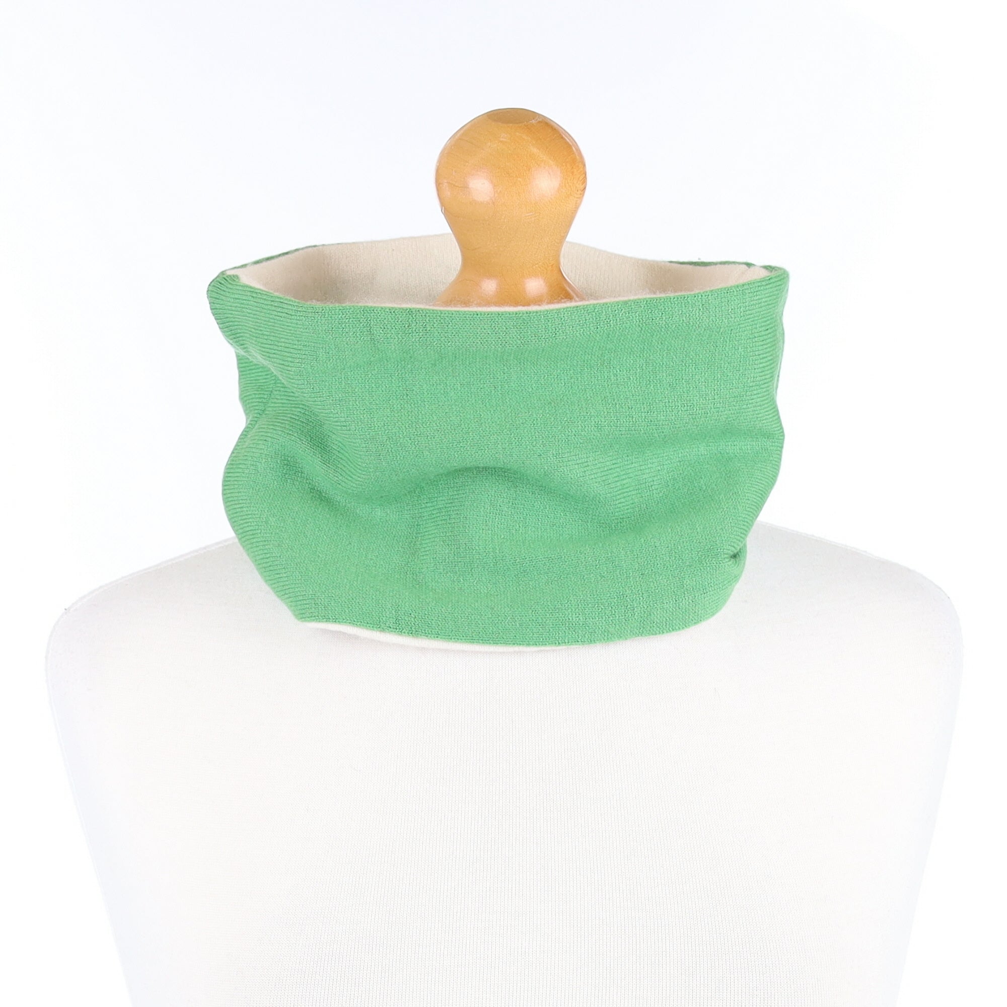 Apple Green and Cream Neck Warmer