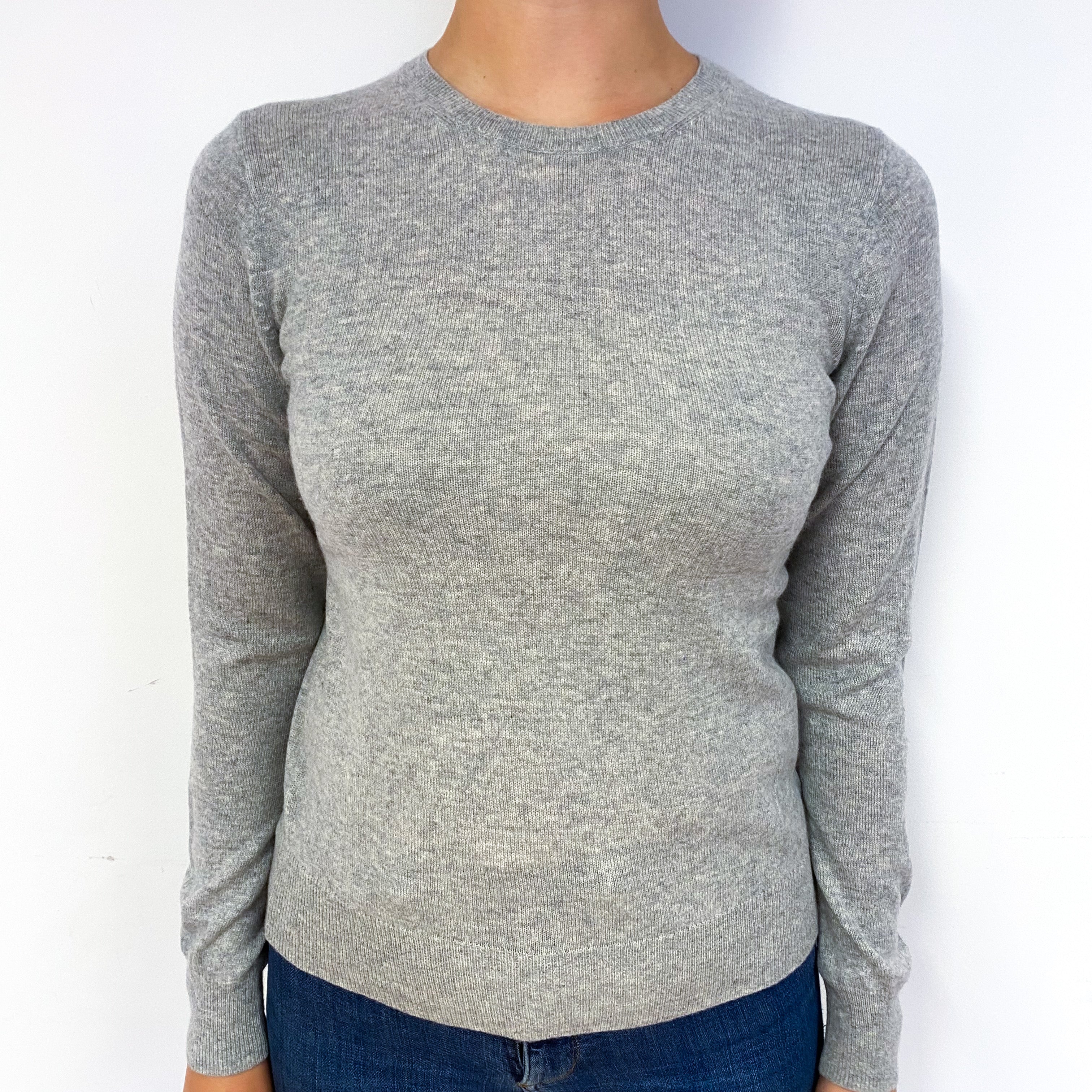 Smoke Grey Cashmere Crew Neck Jumper Small