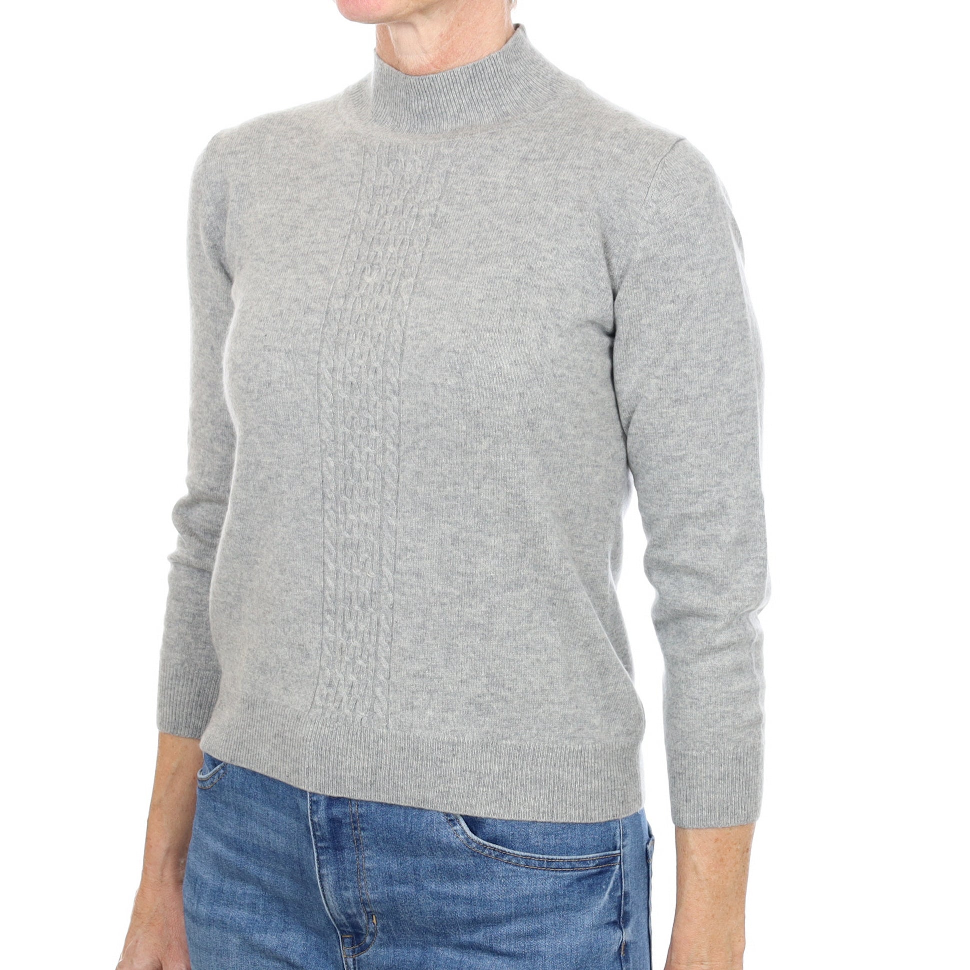 Smoke Grey Cashmere Turtle Neck Jumper Small