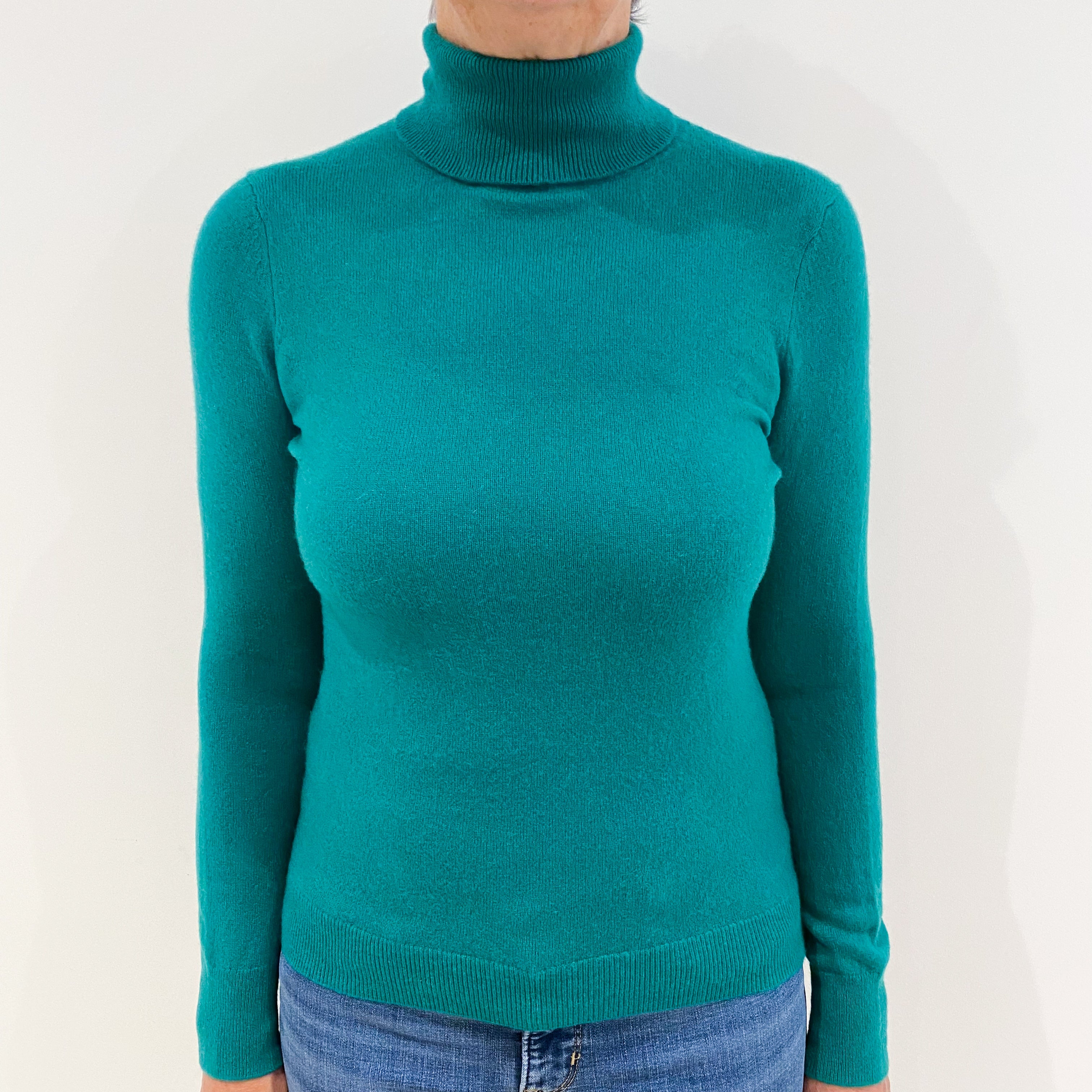 Shamrock Cashmere Polo Neck Jumper Medium
