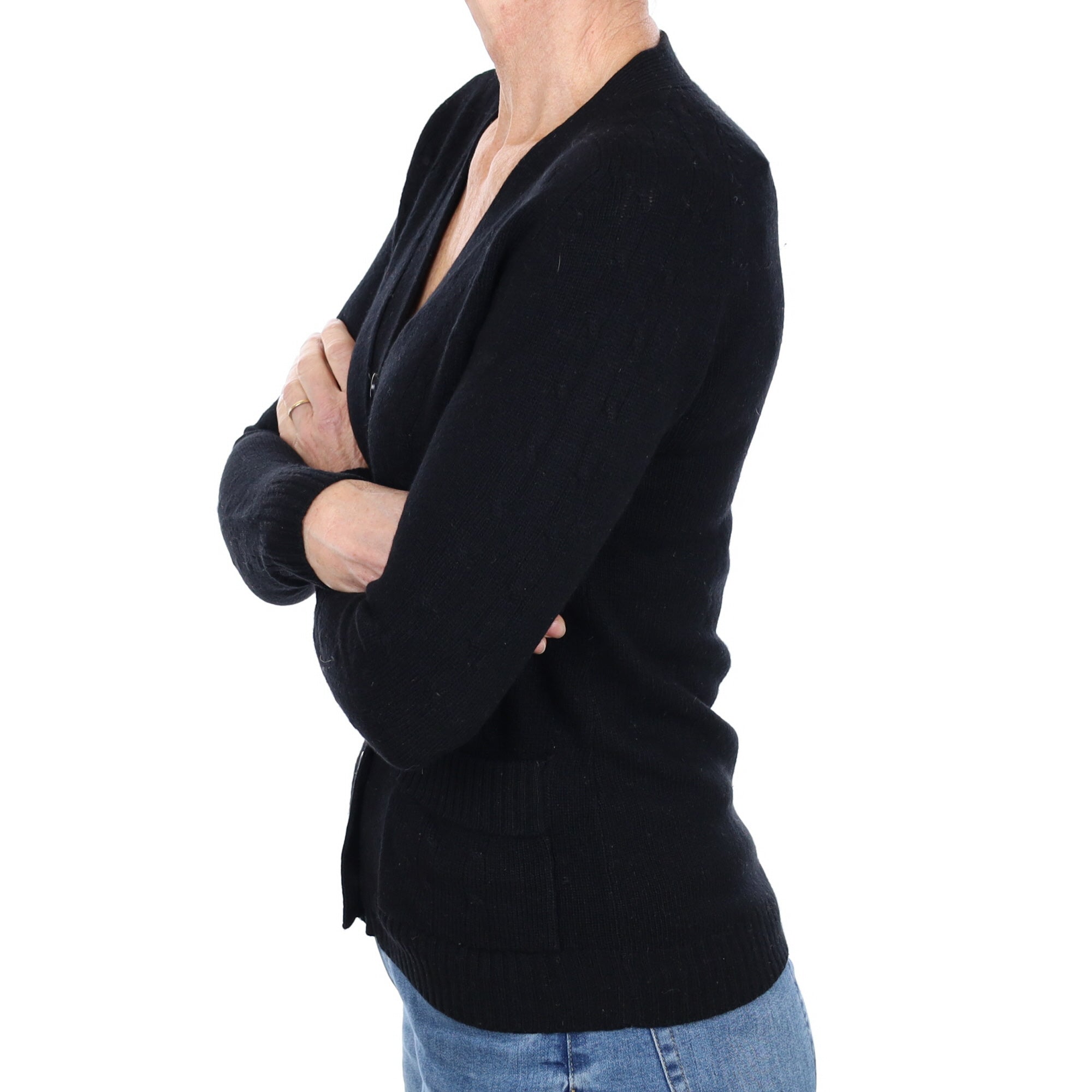 Vintage Black Cashmere Cardigan Small