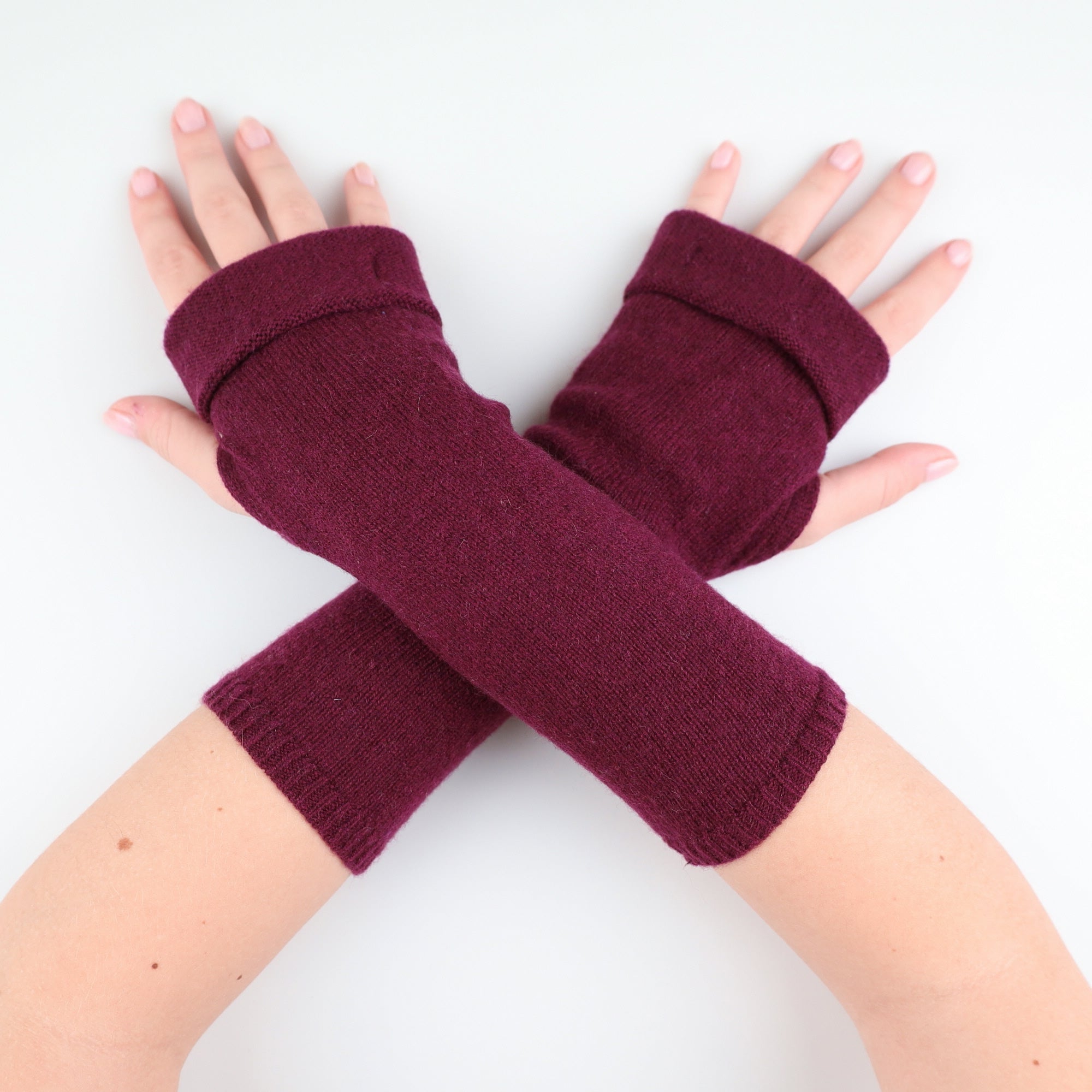 Mulberry Purple Fingerless Gloves