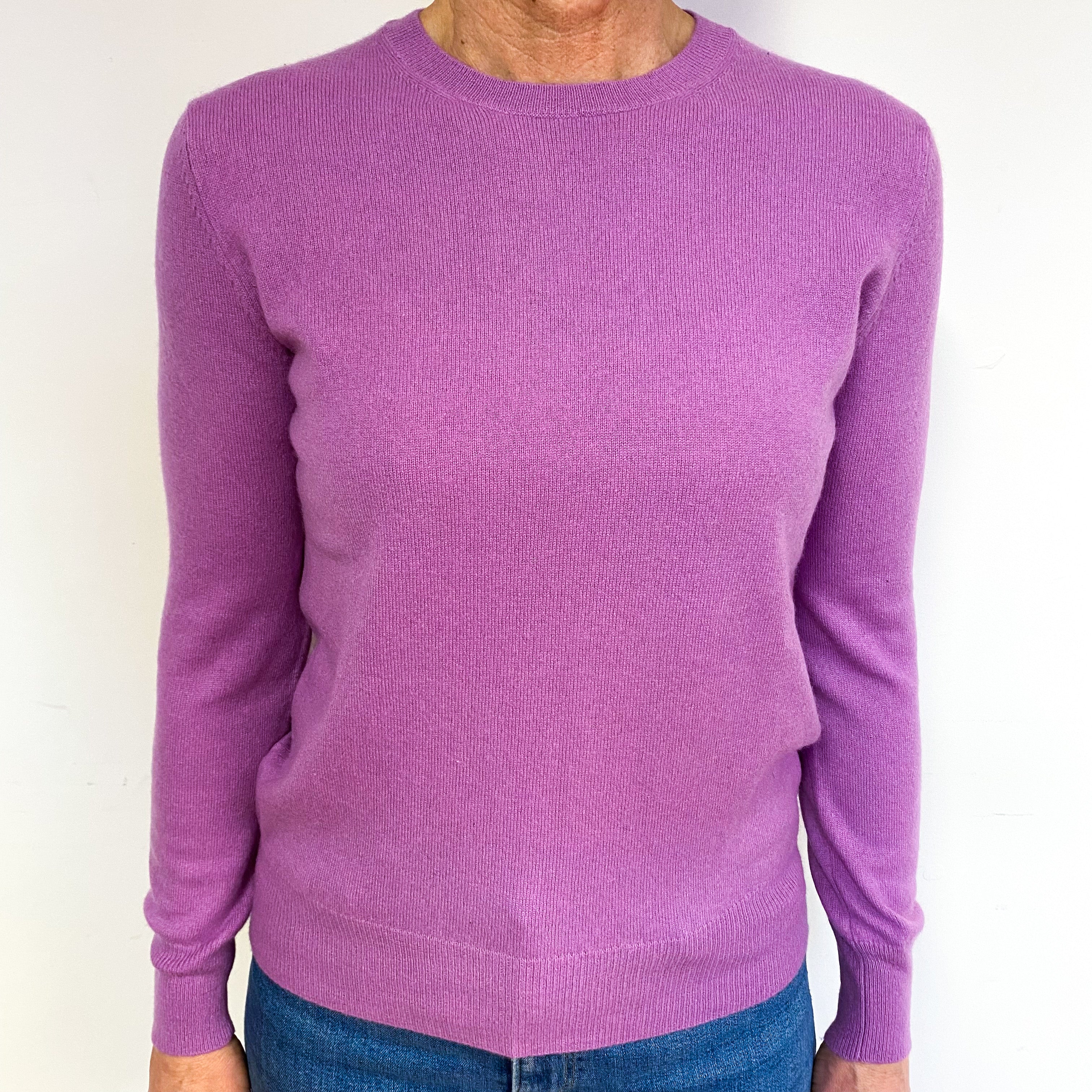 Loganberry Purple Cashmere Crew Neck Jumper Medium