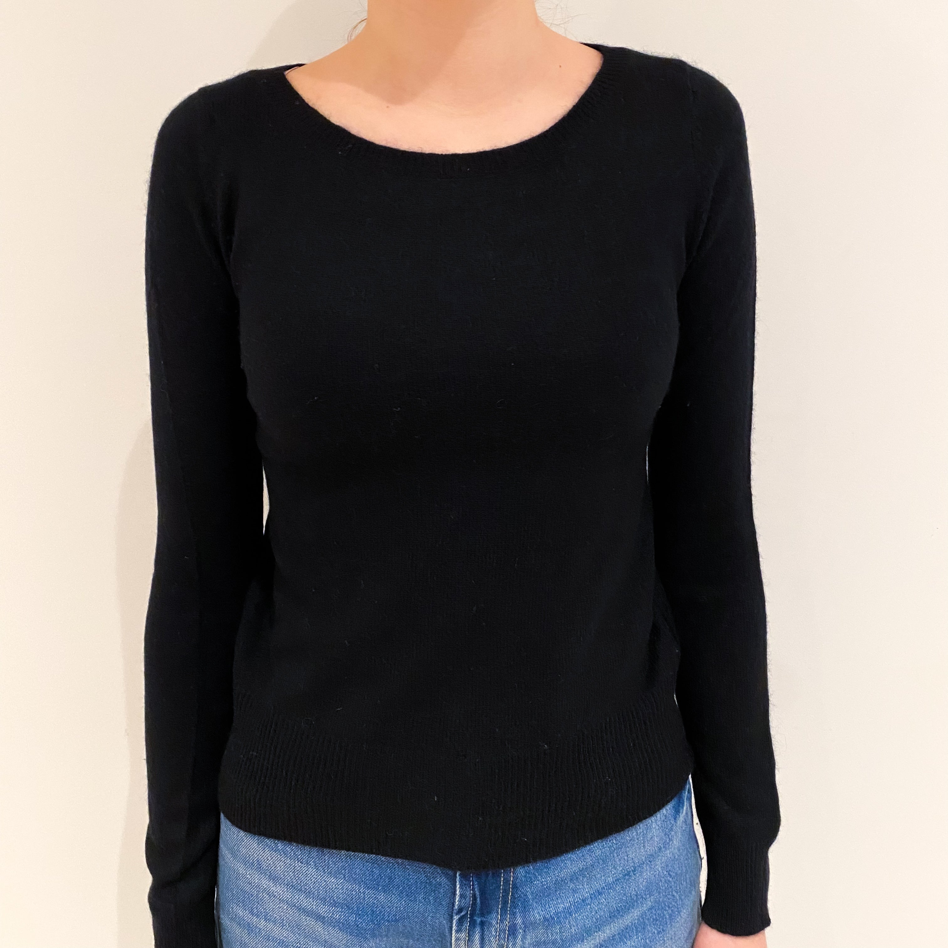 Black Cashmere Crew Neck Jumper Extra Small