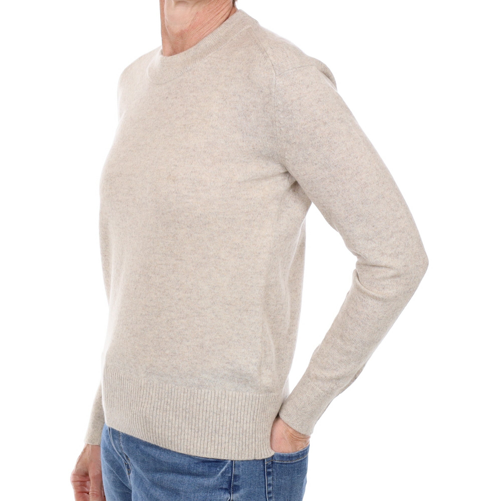 Everlane Oatmeal Beige Cashmere Crew Neck Jumper Small