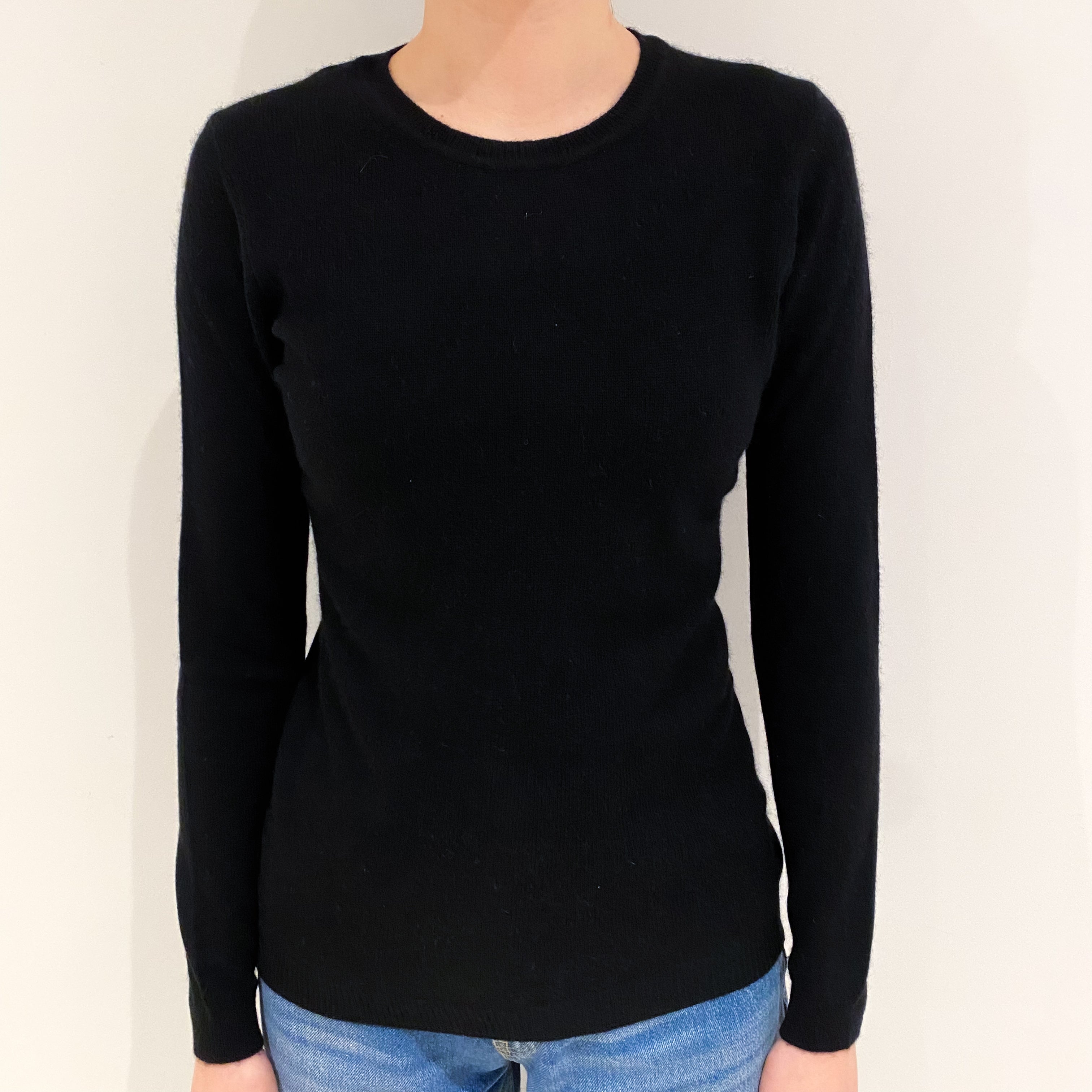 Black Cashmere Crew Neck Jumper Extra Small