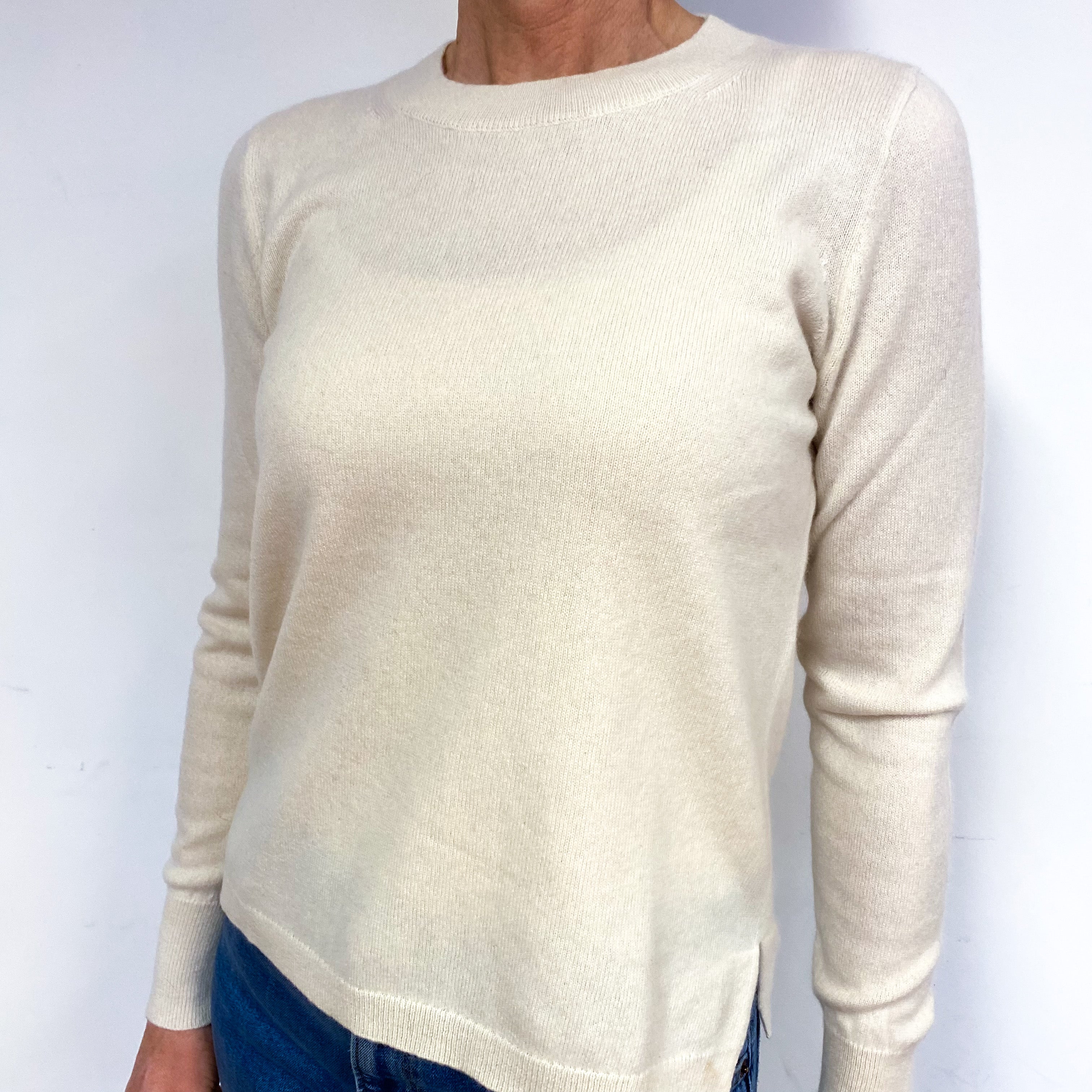Vanilla Cream Cashmere Crew Neck Jumper Medium