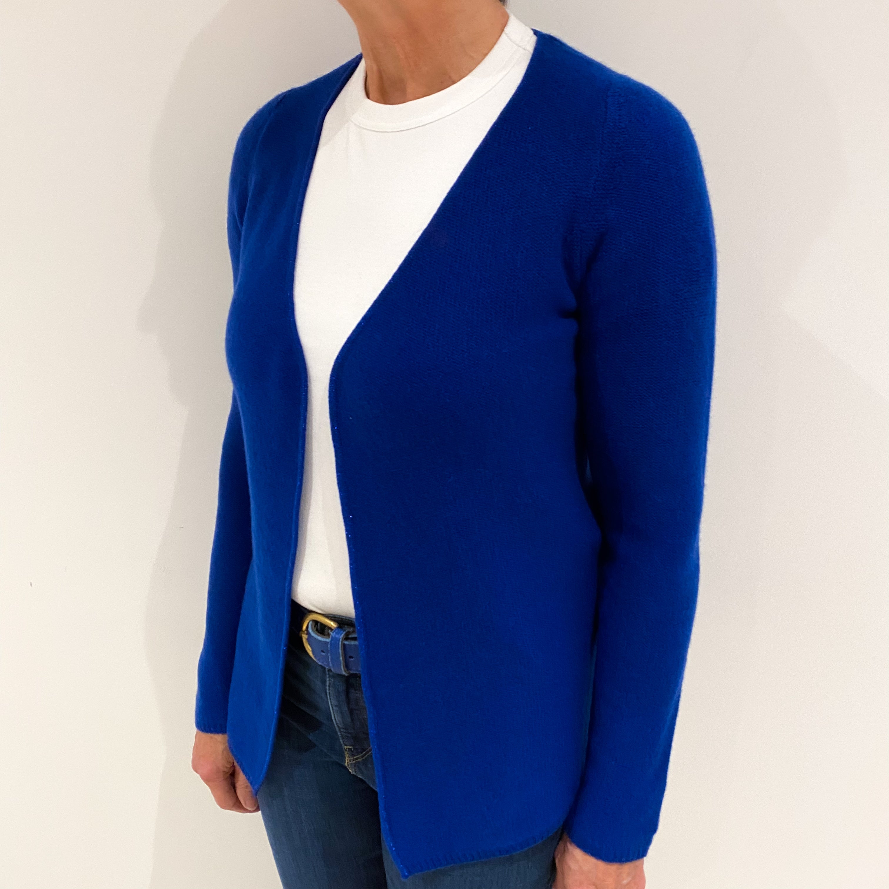 Brand New Admiral Blue Cashmere Cardigan Medium