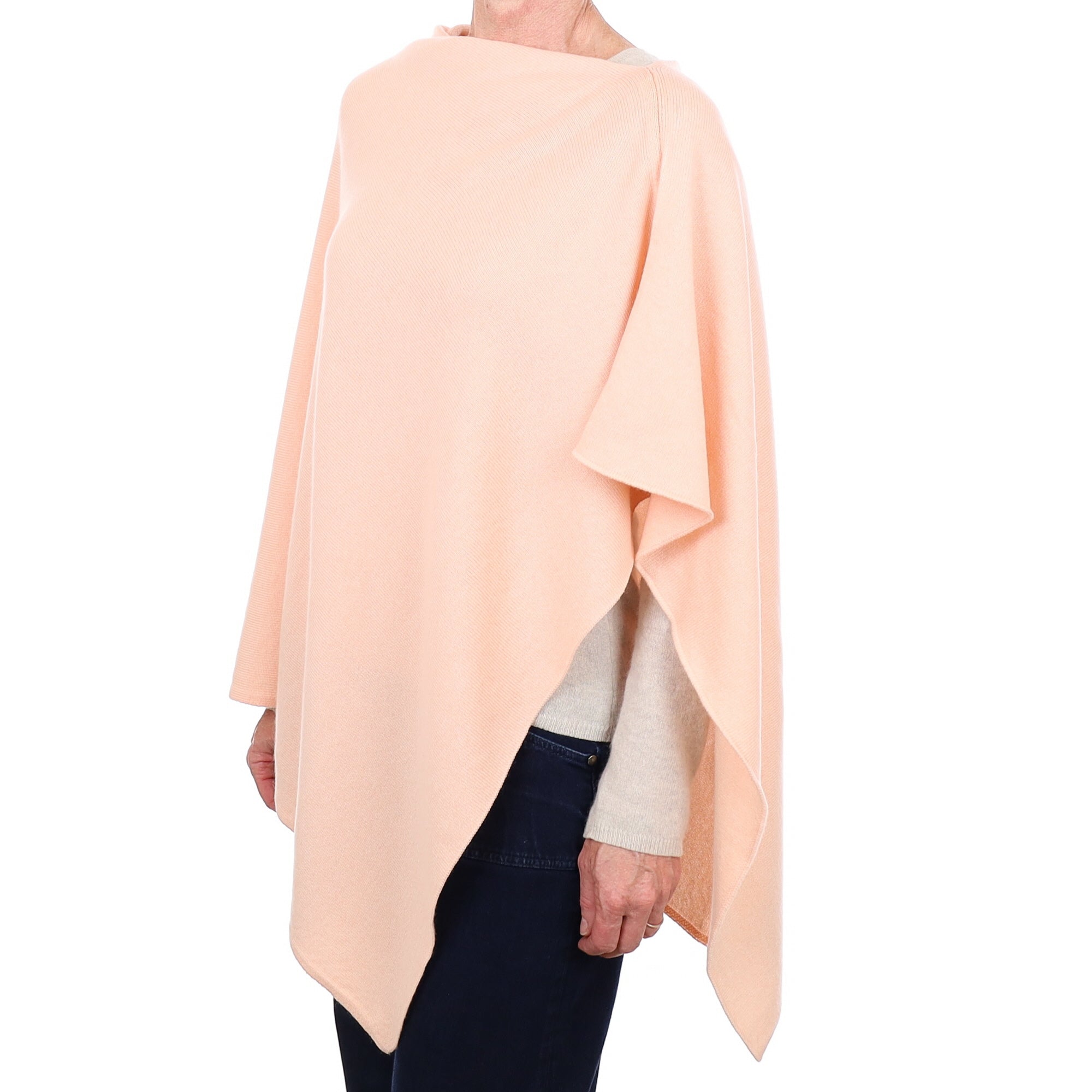 Brand New Scottish Pale Peach Cashmere Poncho One Size