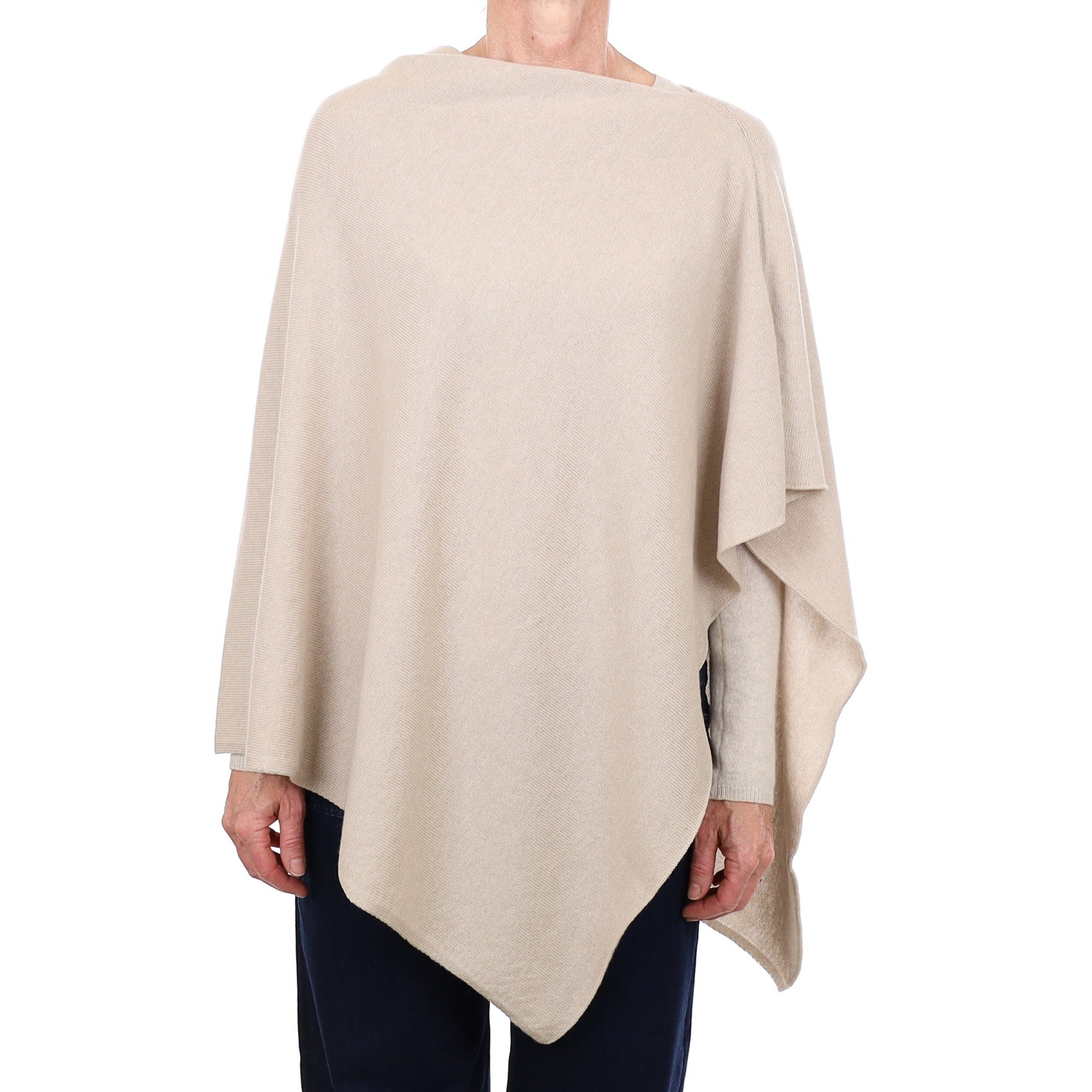 Brand New Scottish Pale Putty Cashmere Poncho One Size