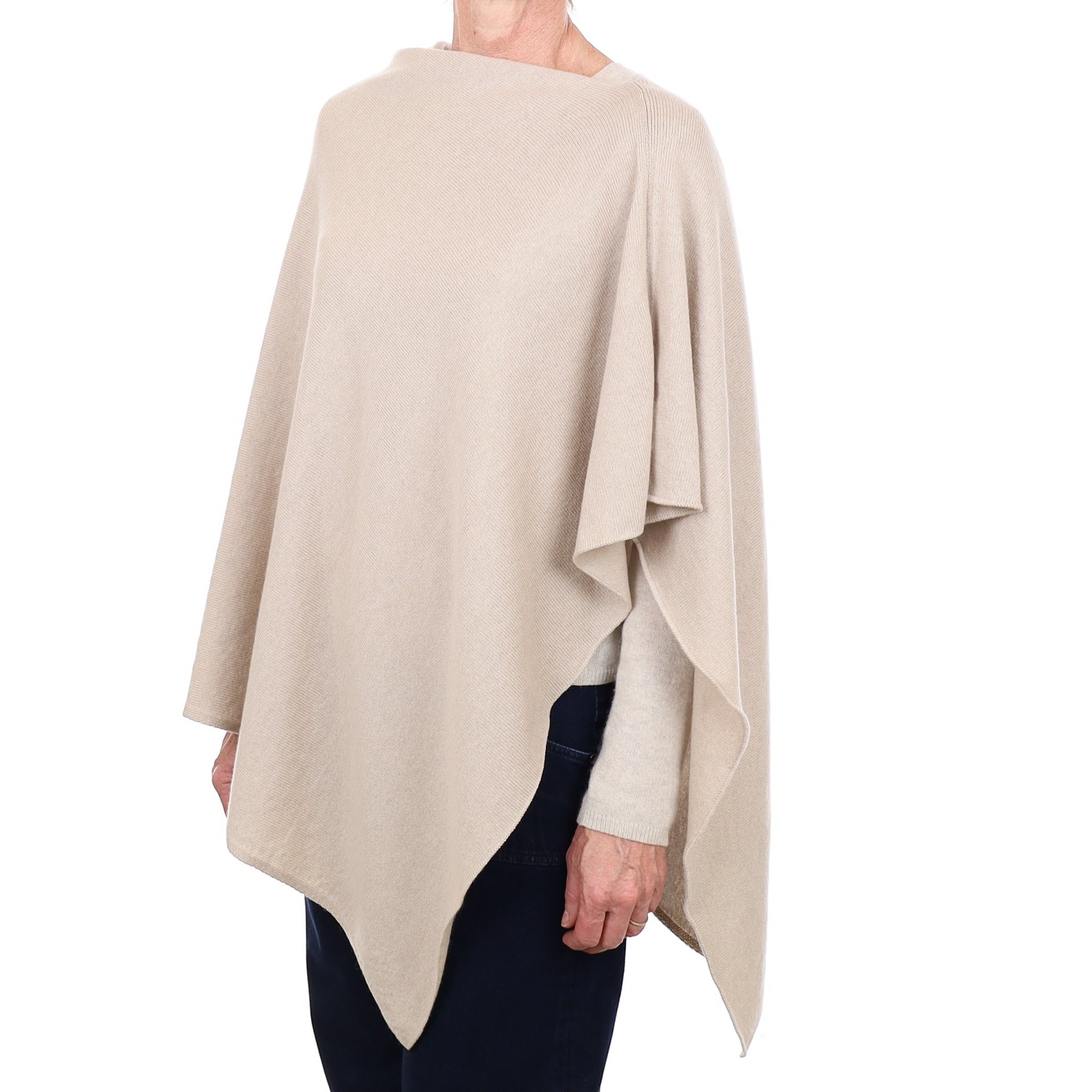 Brand New Scottish Pale Putty Cashmere Poncho One Size