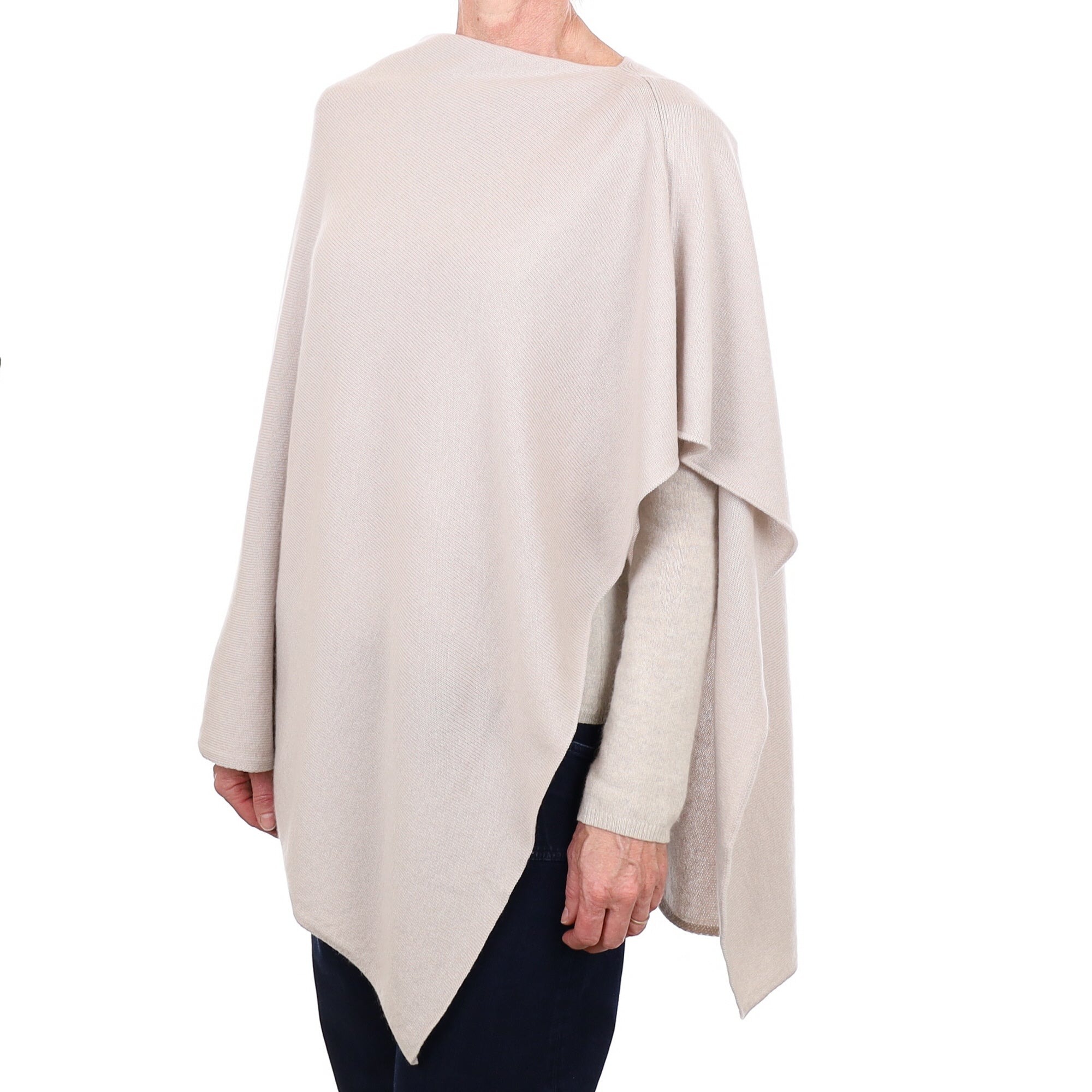 Brand New Scottish Dove Grey Cashmere Poncho One Size