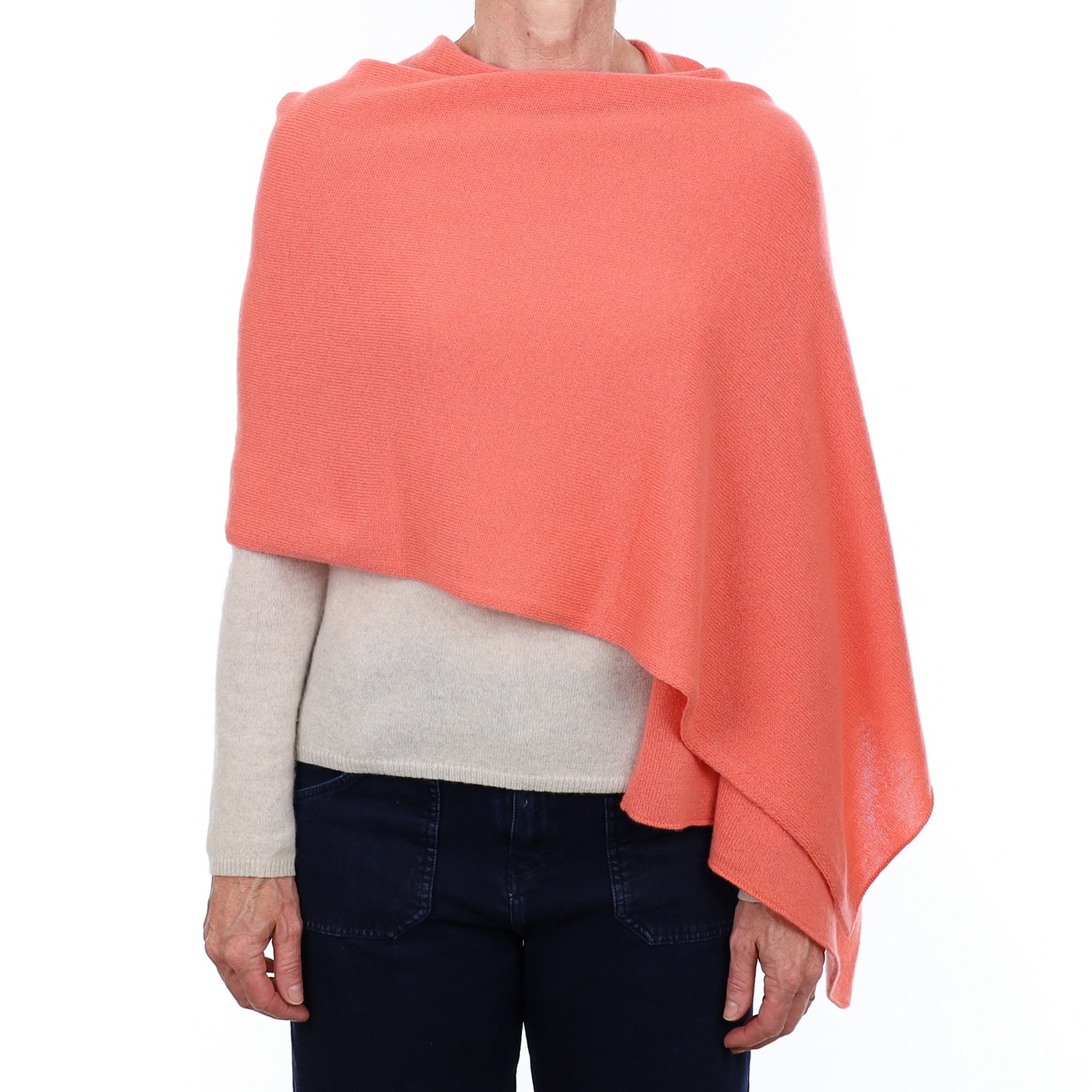 Brand New Scottish Coral Gauzy Cashmere Wrap