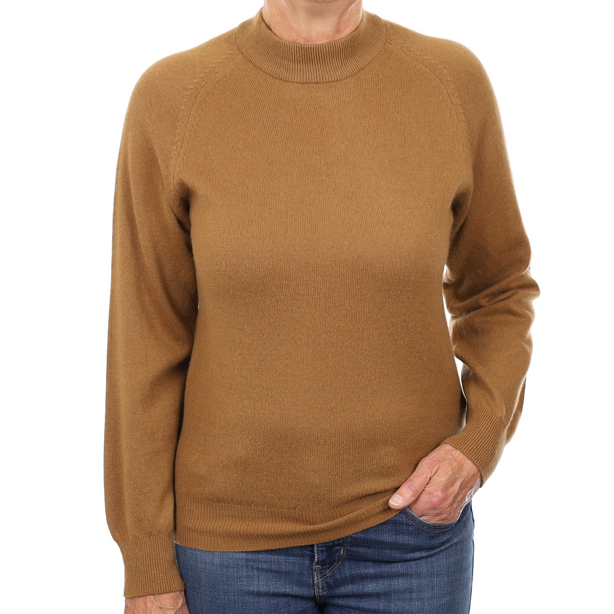 Cinnamon Brown Cashmere Turtle Neck Jumper Medium