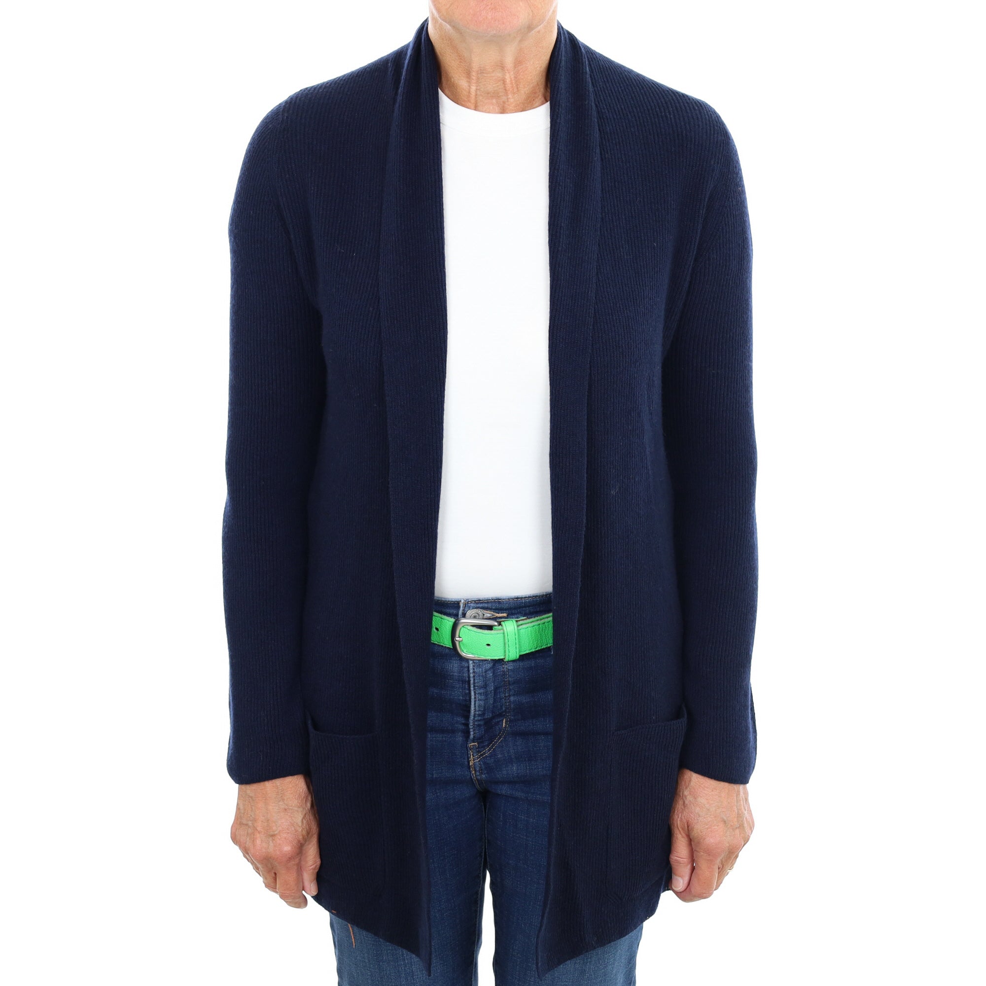 Deep Navy Cashmere Edge To Edge Cardigan Medium