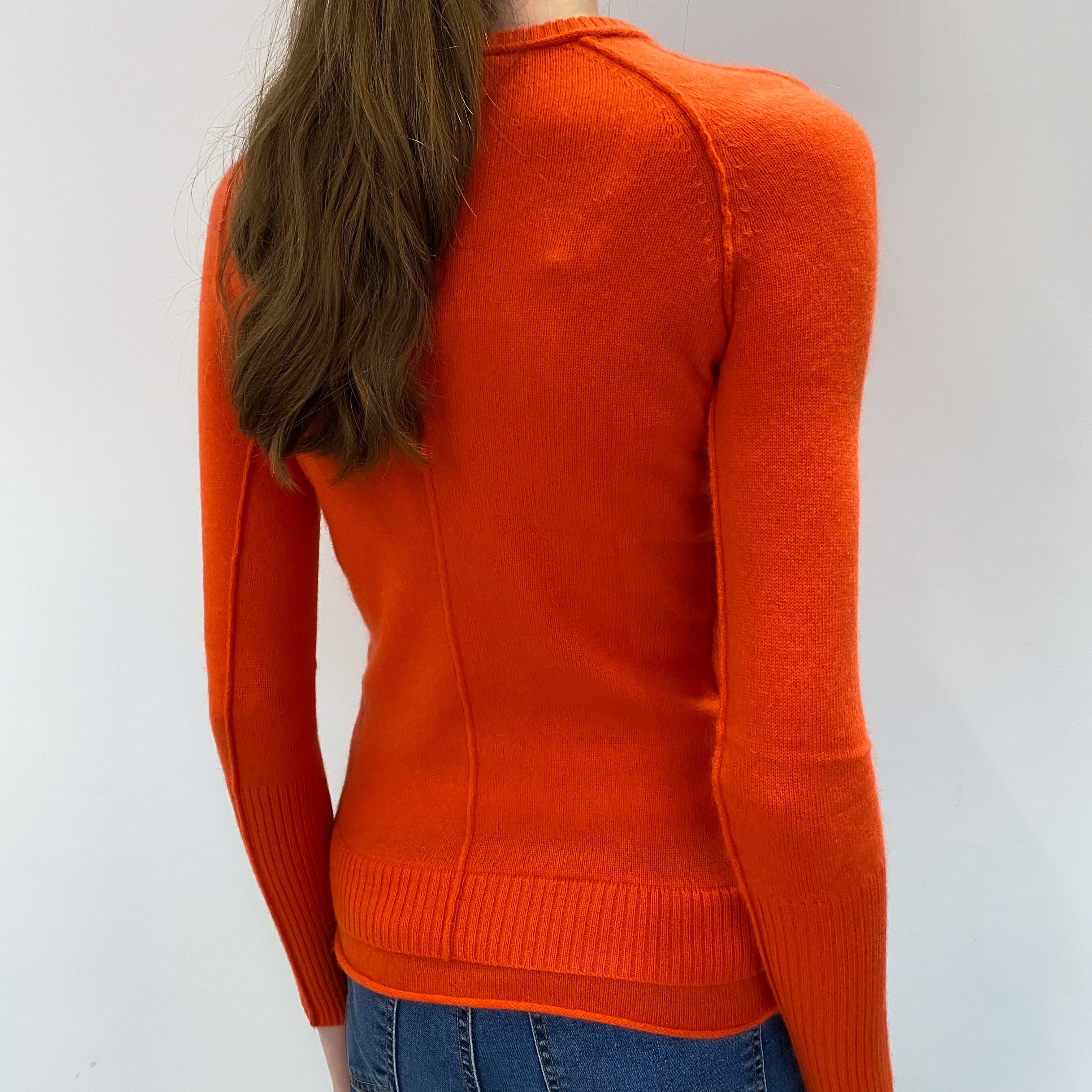 Crab Orange Cashmere Crew Neck Jumper Extra Small