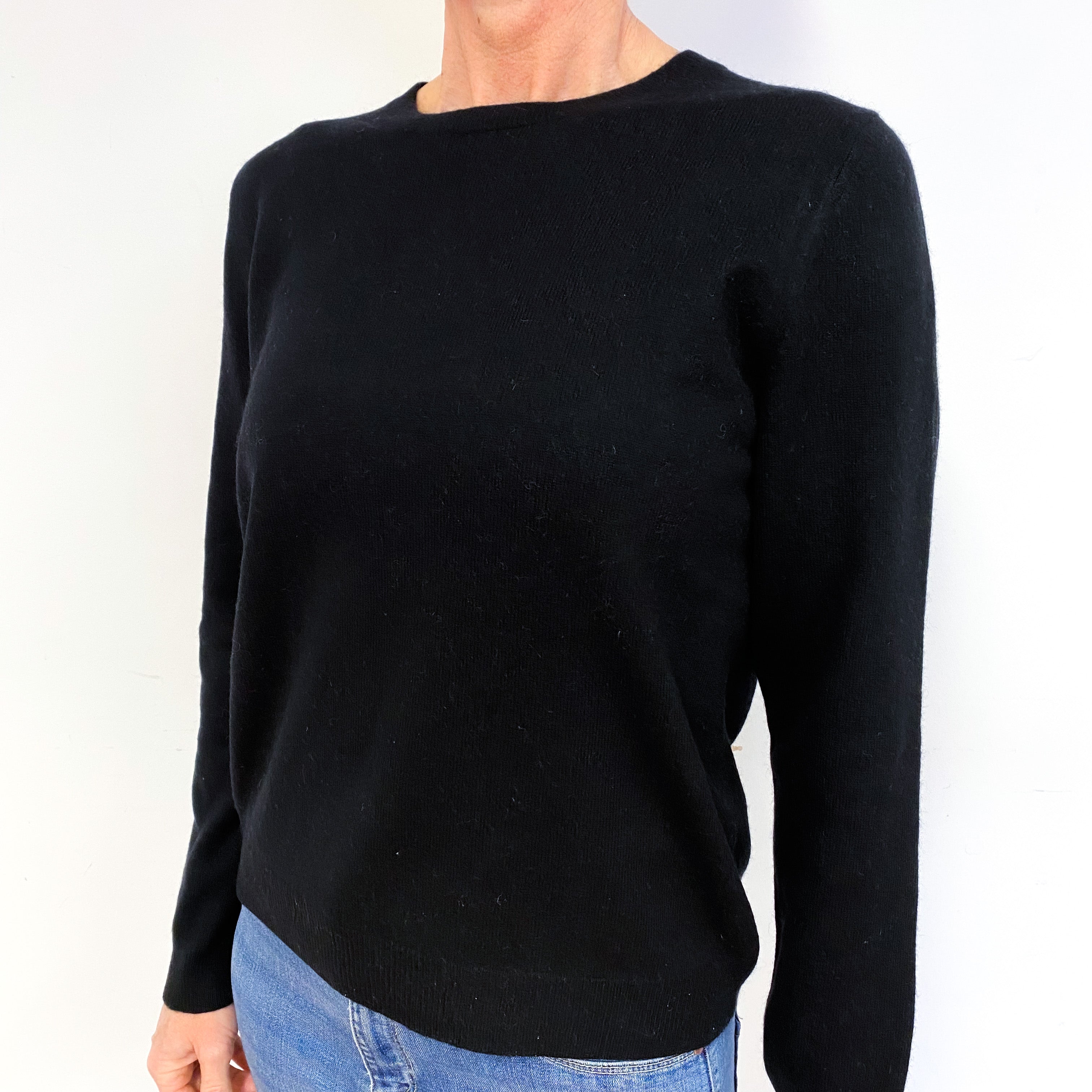 Black Cashmere Crew Neck Jumper Medium