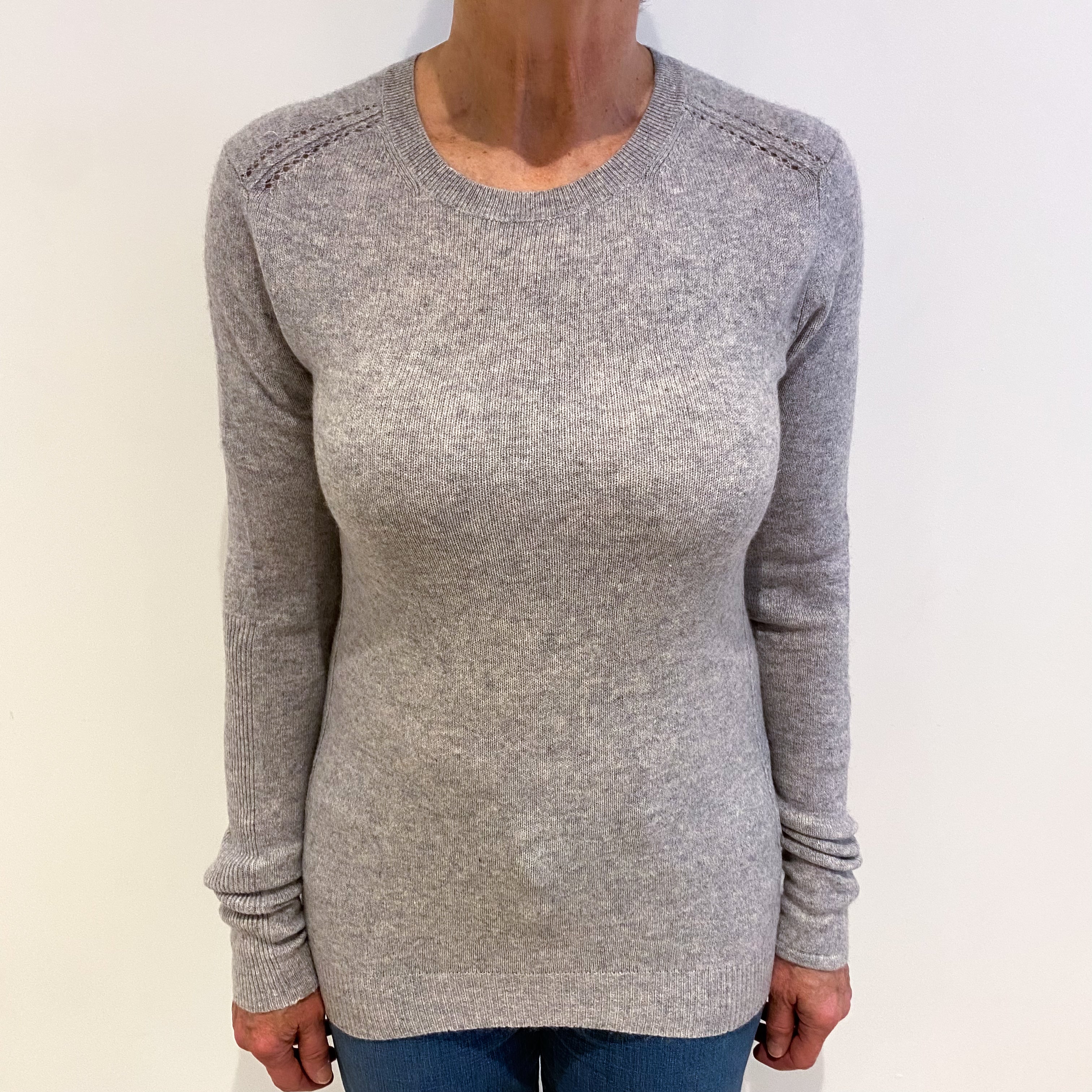 Smoke Grey Cashmere Crew Neck Jumper Medium