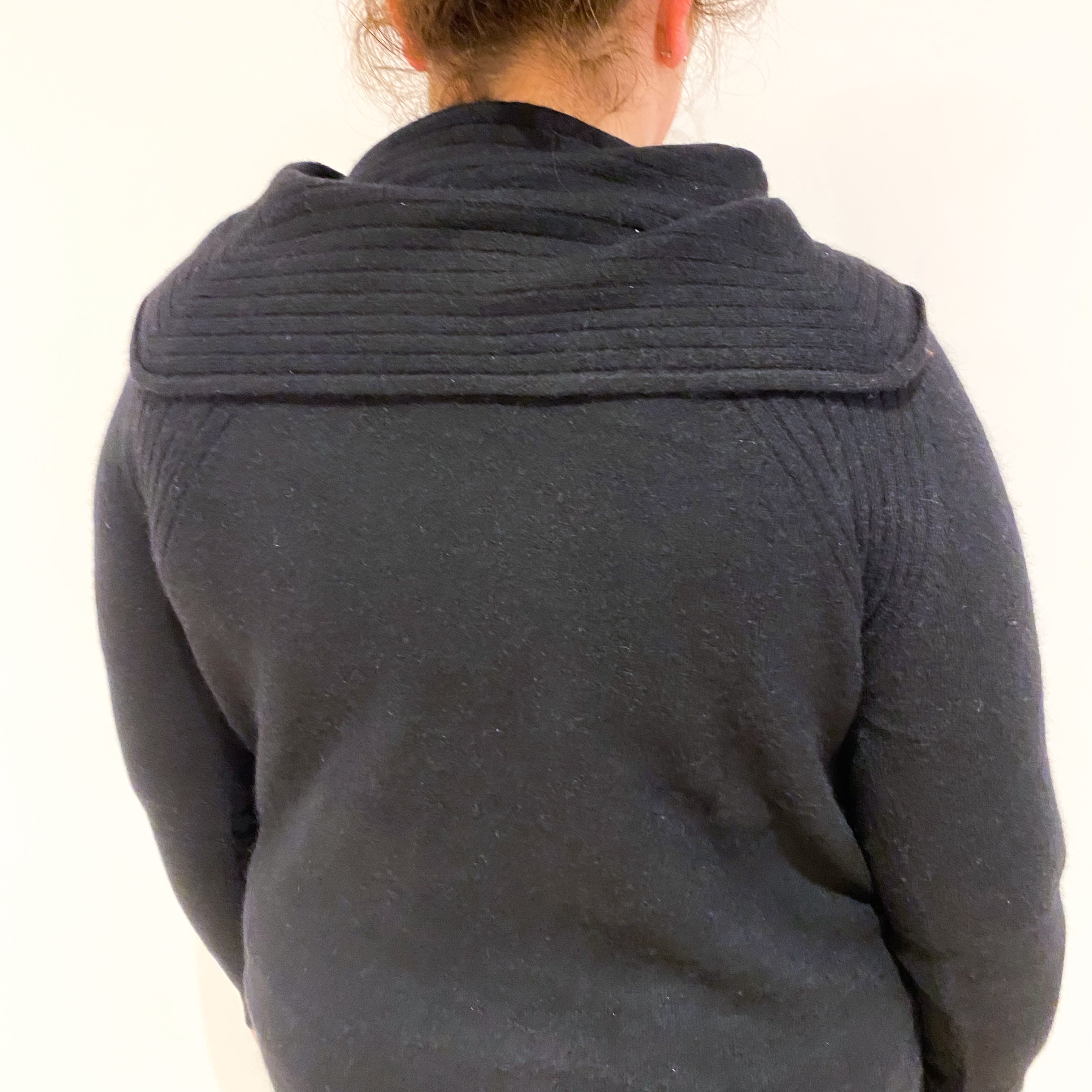 Black Cashmere Shawl Cowl Neck Jumper Extra Large