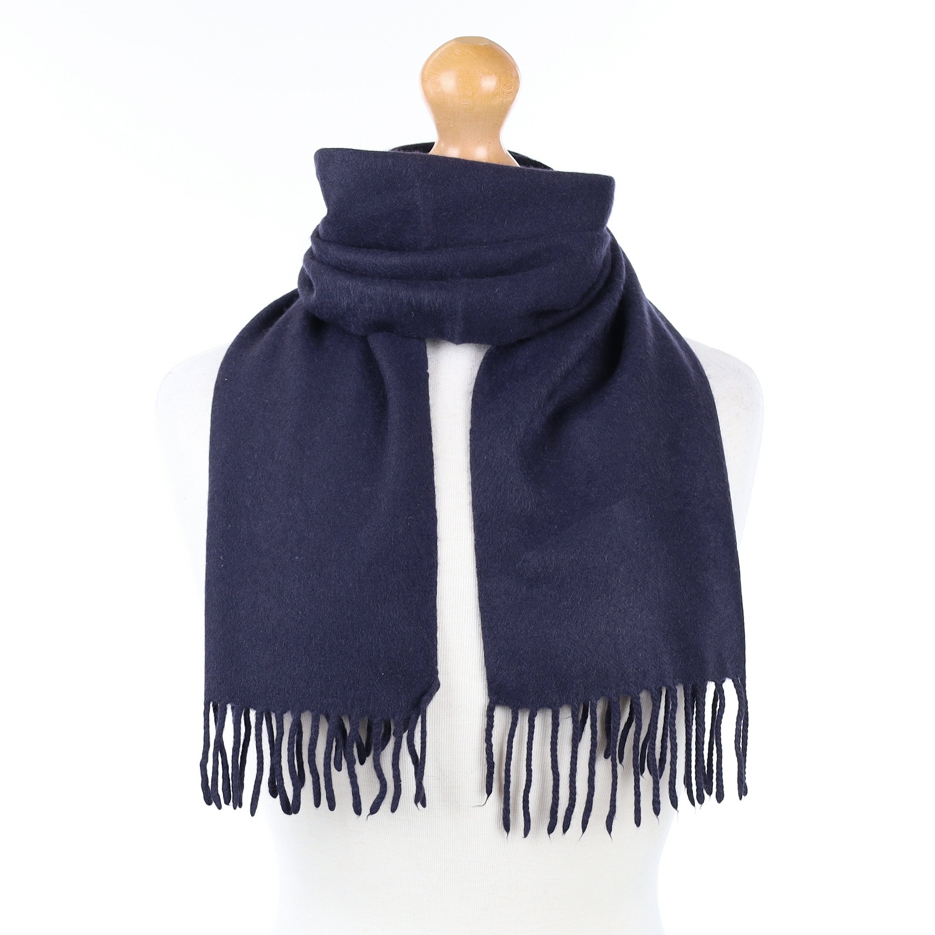 Navy Blue Cashmere Woven Scarf