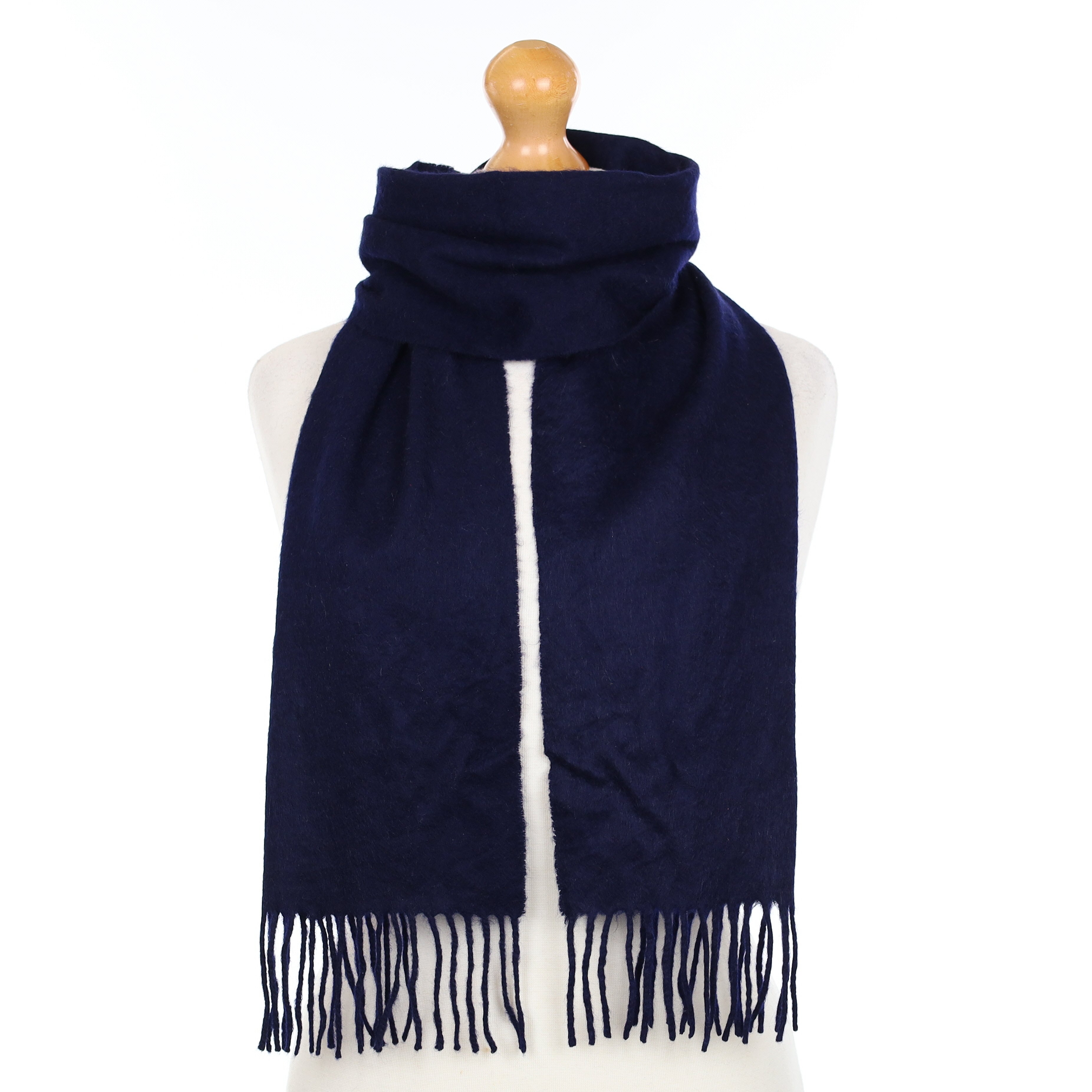 Navy Blue Cashmere Woven Scarf