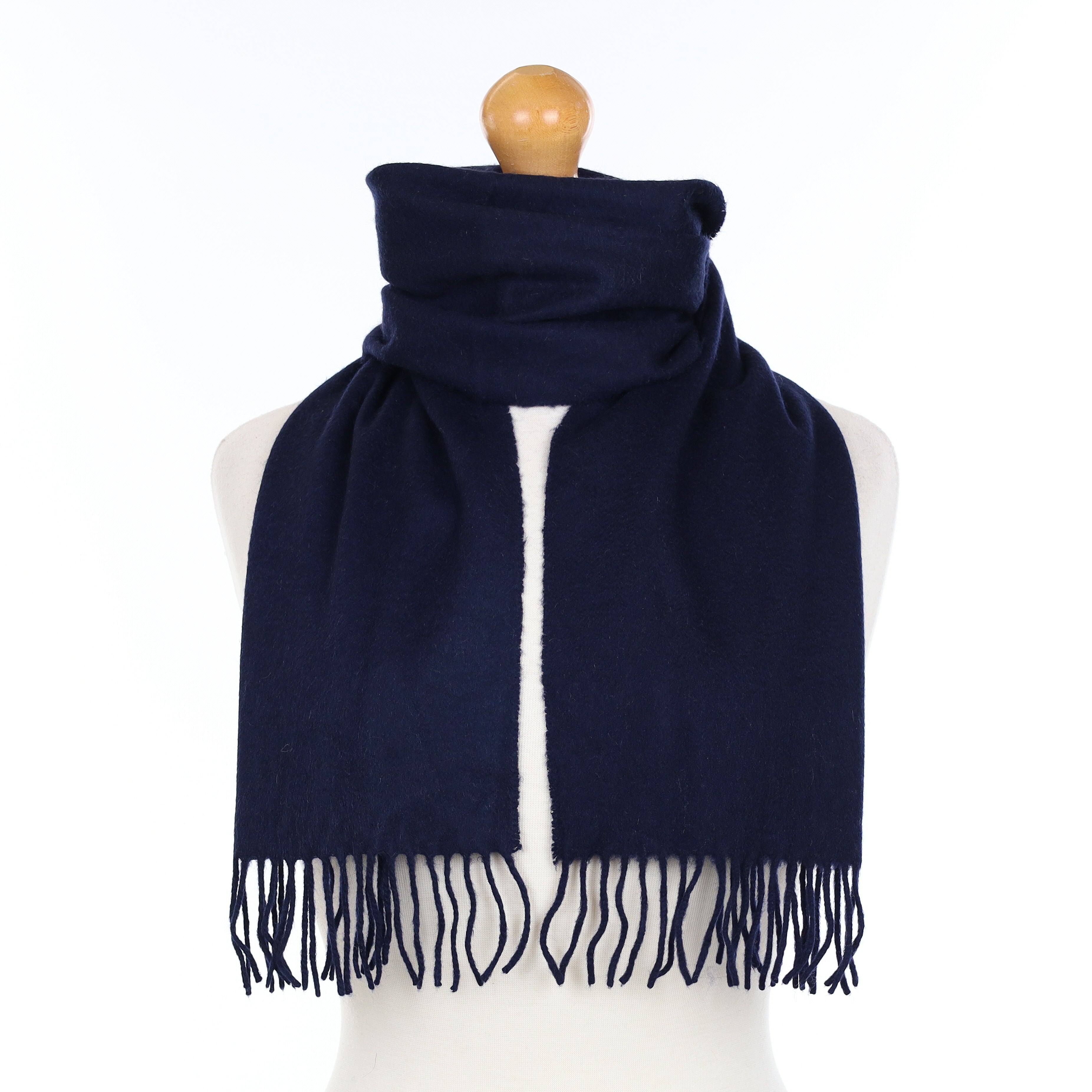 Navy Blue Cashmere Woven Scarf