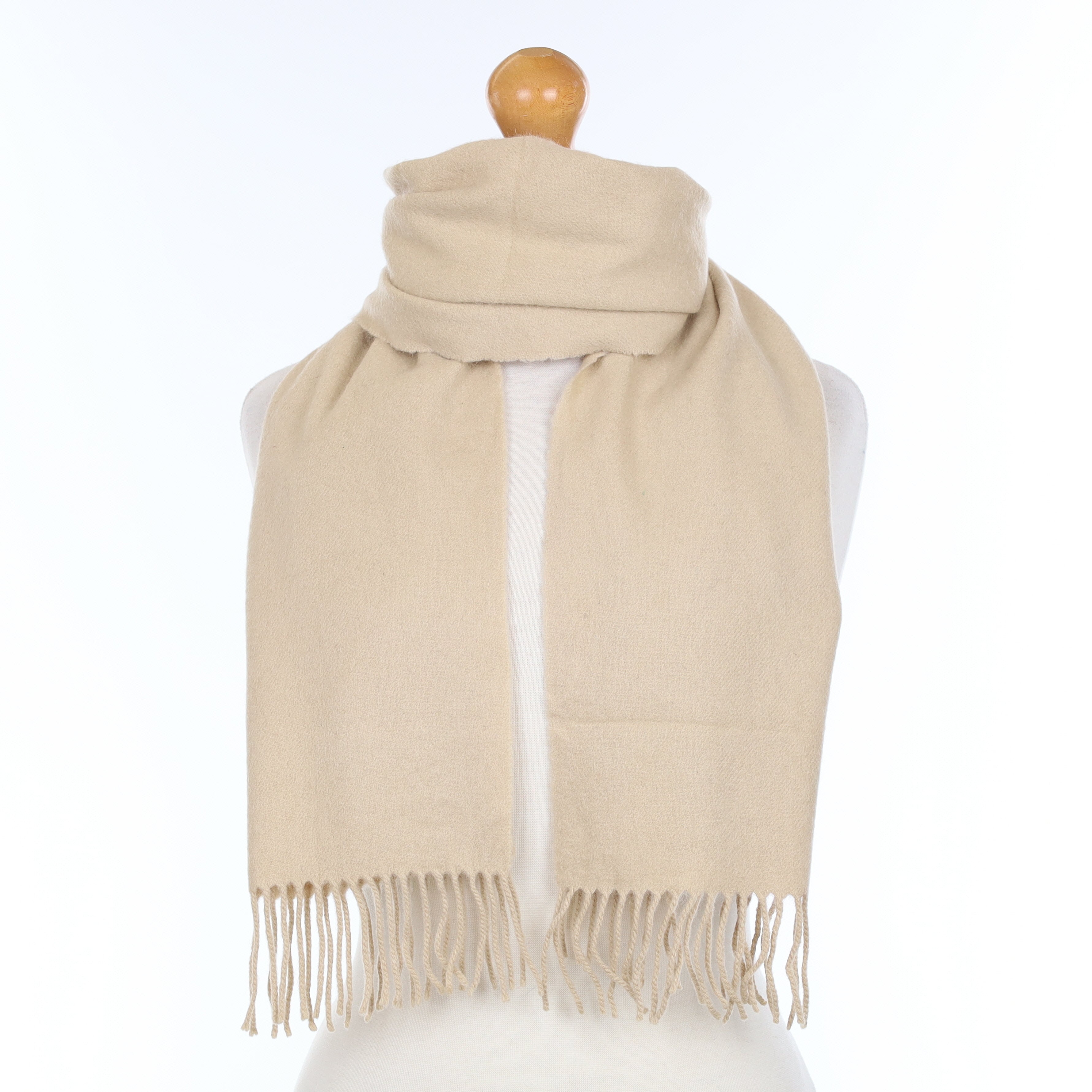 Almond Beige Cashmere Woven Scarf