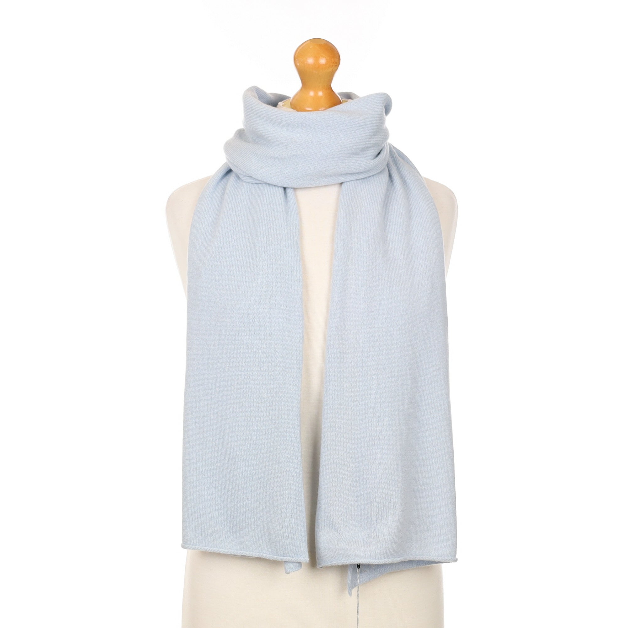 Brand New Scottish Ice Blue Cashmere Knitted Scarf
