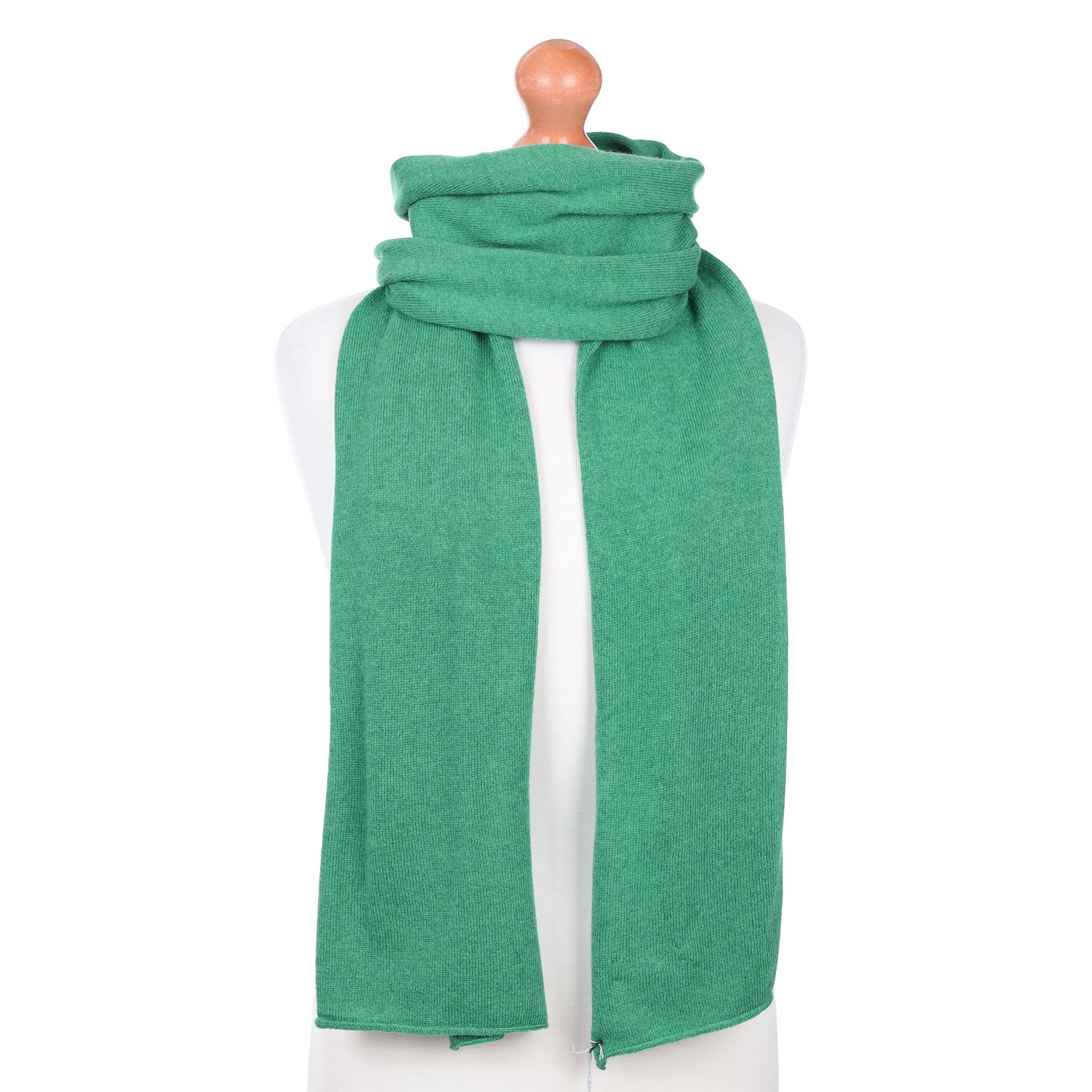 Brand New Scottish Sea Green Cashmere Knitted Scarf