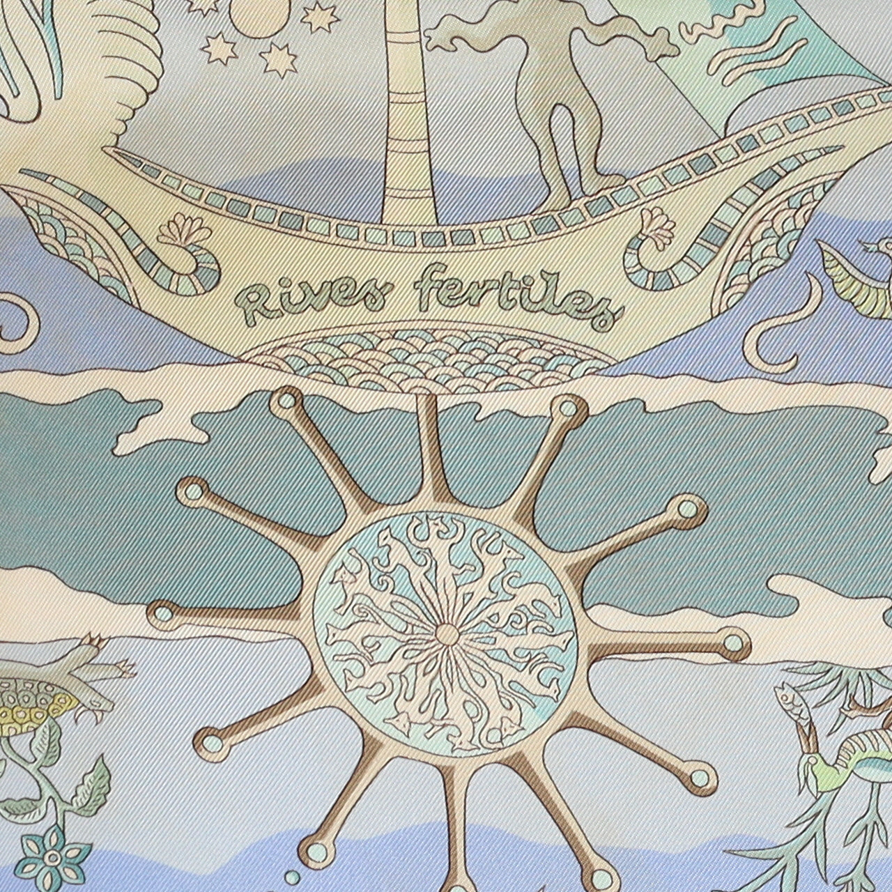 Hermès Rives Fertiles Silk Scarf