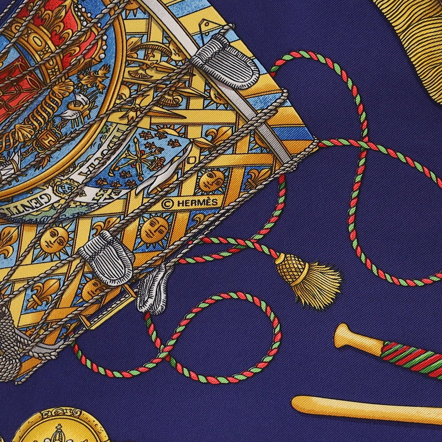 Hermès Les Tambours Silk Scarf