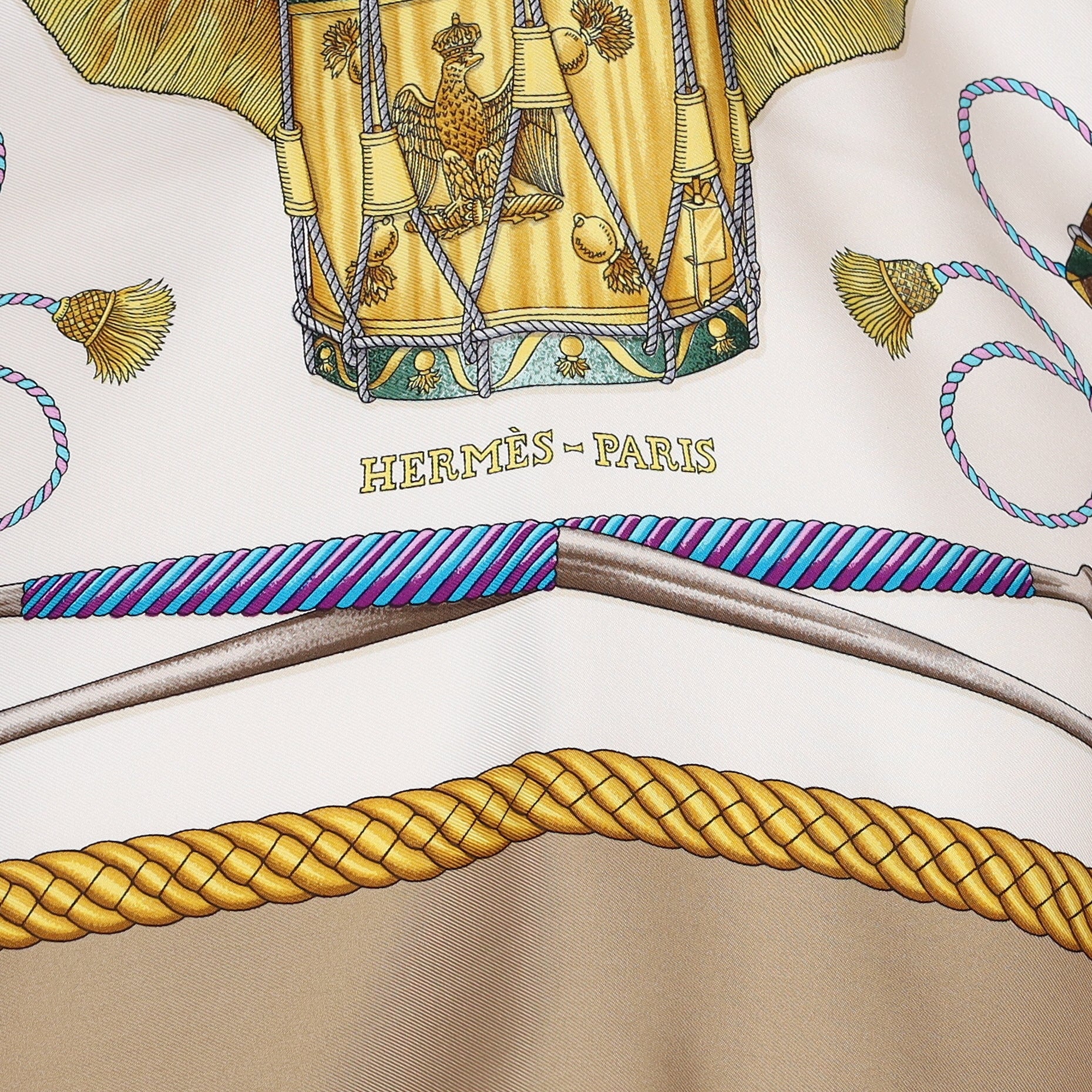 Hermès Les Tambours Silk Scarf